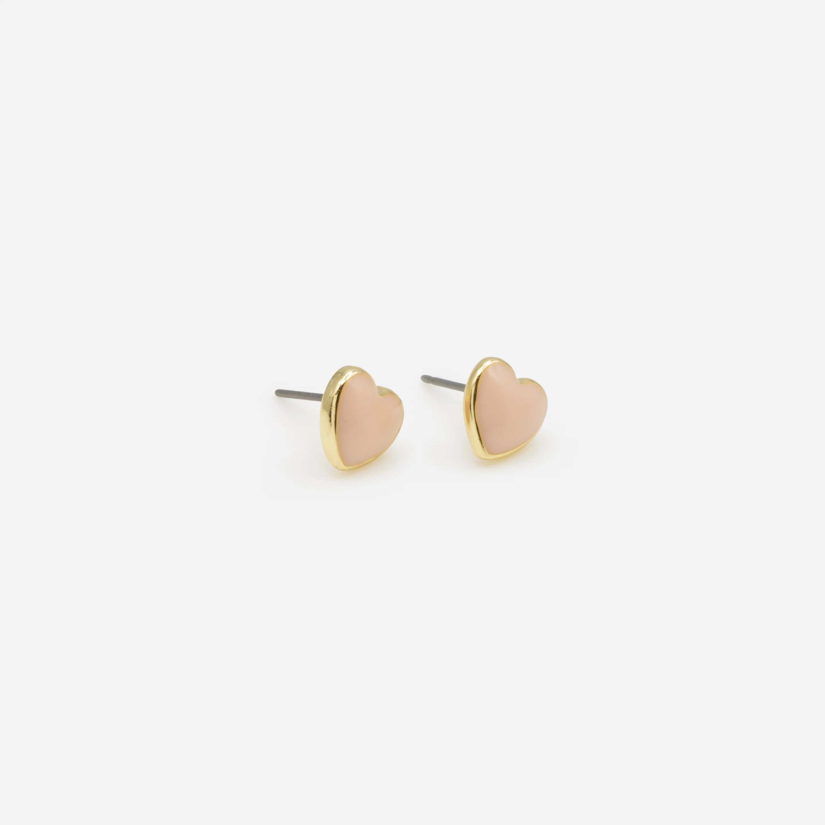 Trio de boucles d'oreilles fixes dorées coeurs et pétales - Image 5