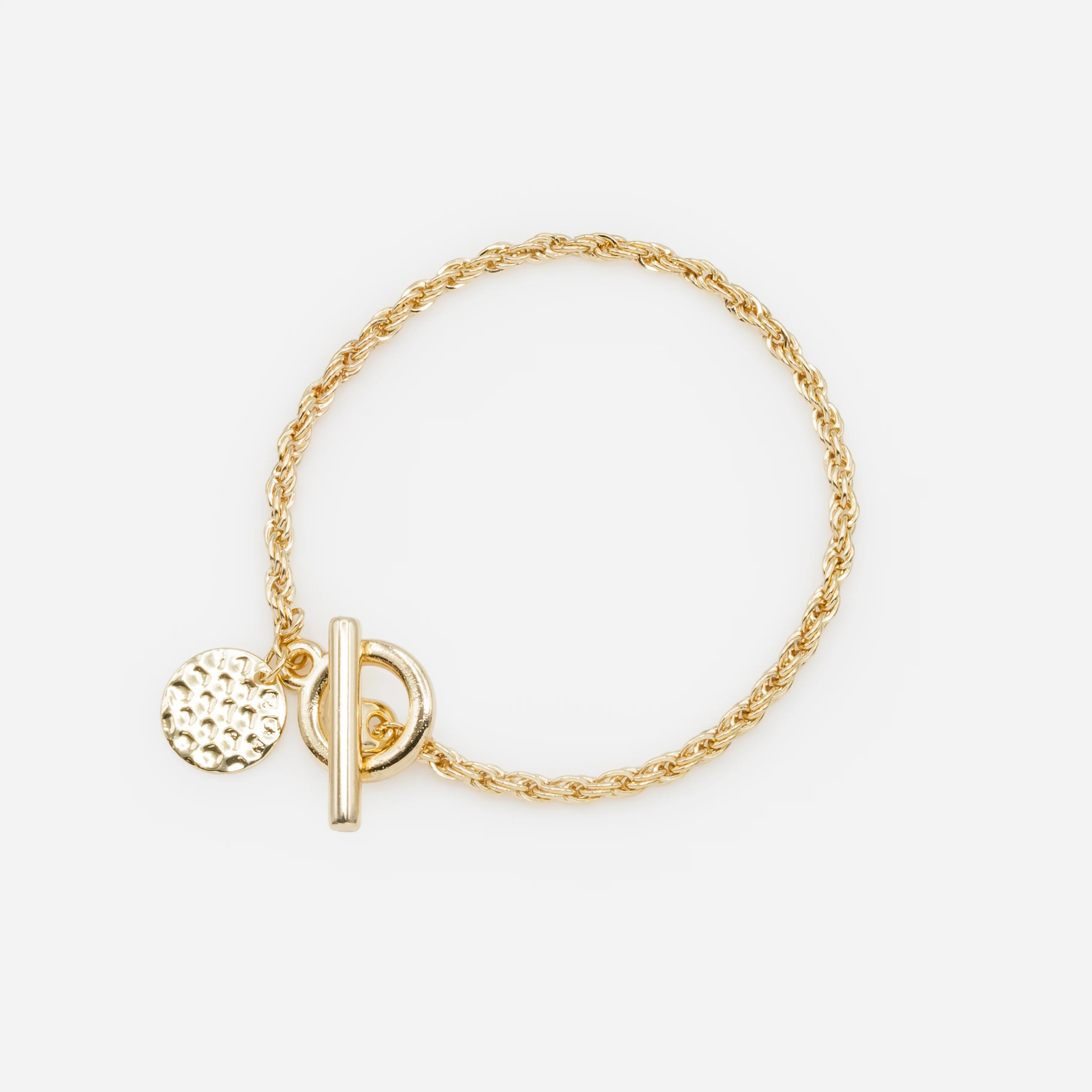 Ensemble bracelet rigide et trio de bracelets dorés à mailles variées - Image 5