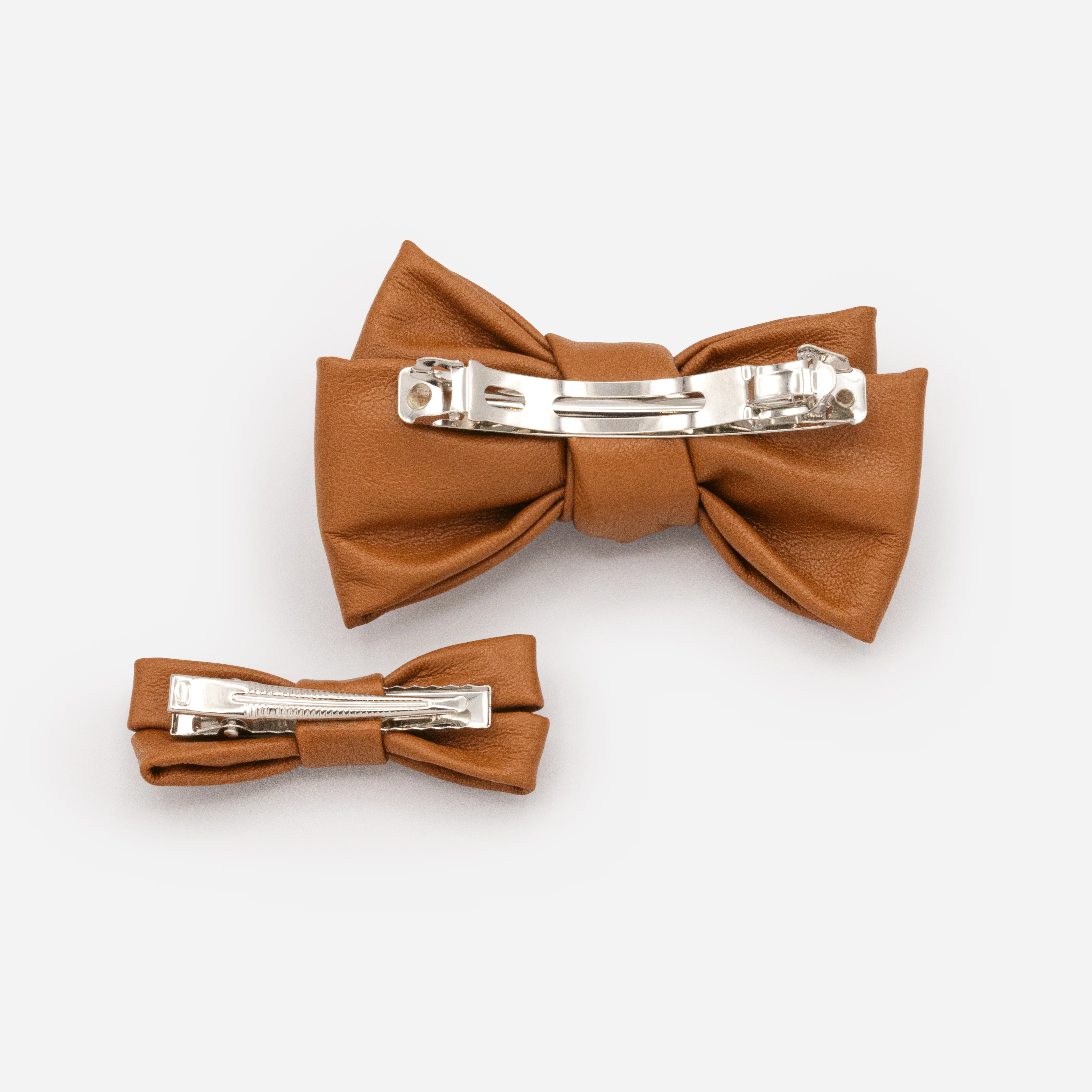 Ensemble Mini & Me pinces caramel en forme de boucle - Image 2