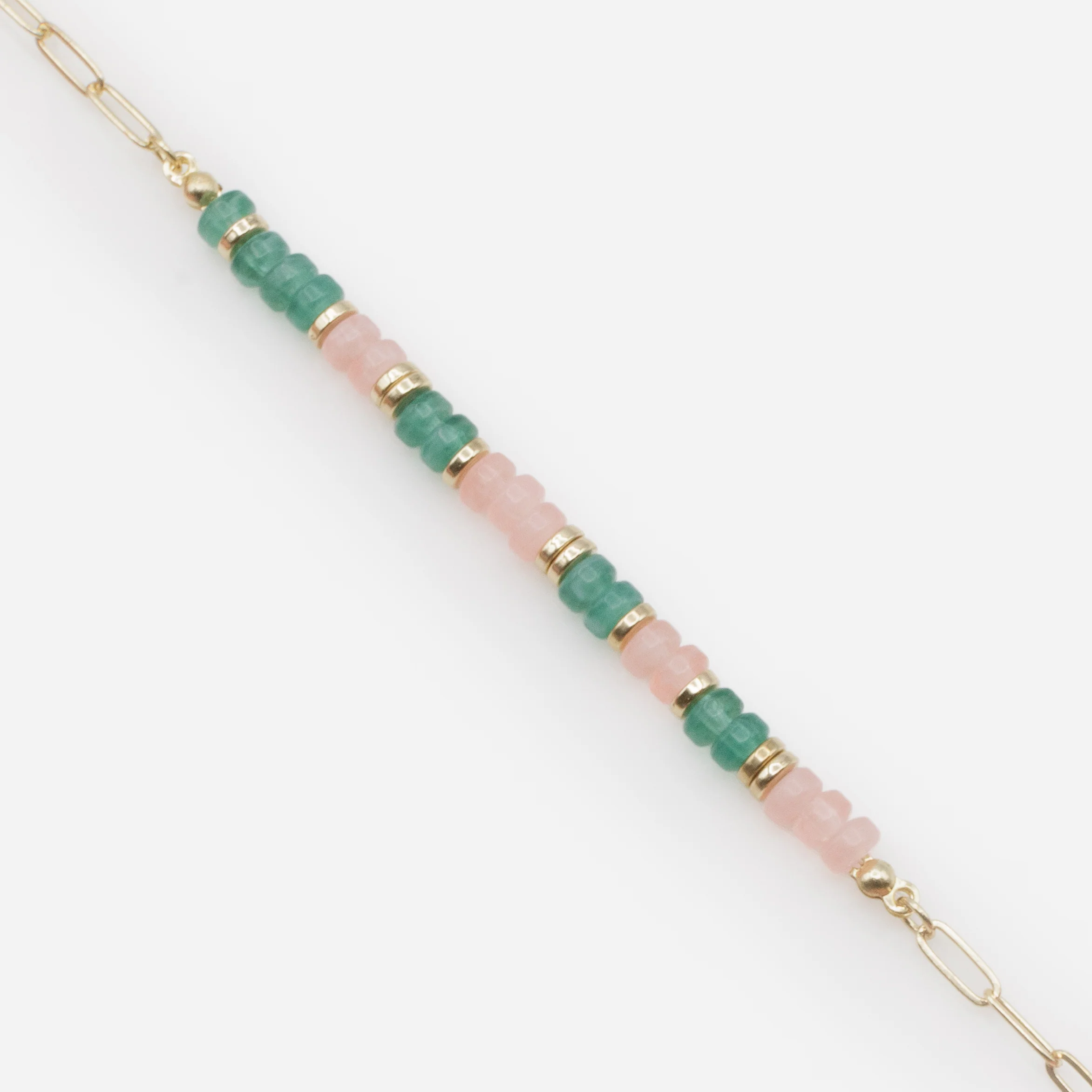 Ensemble trois bracelets dorés perles et billes - Image 4