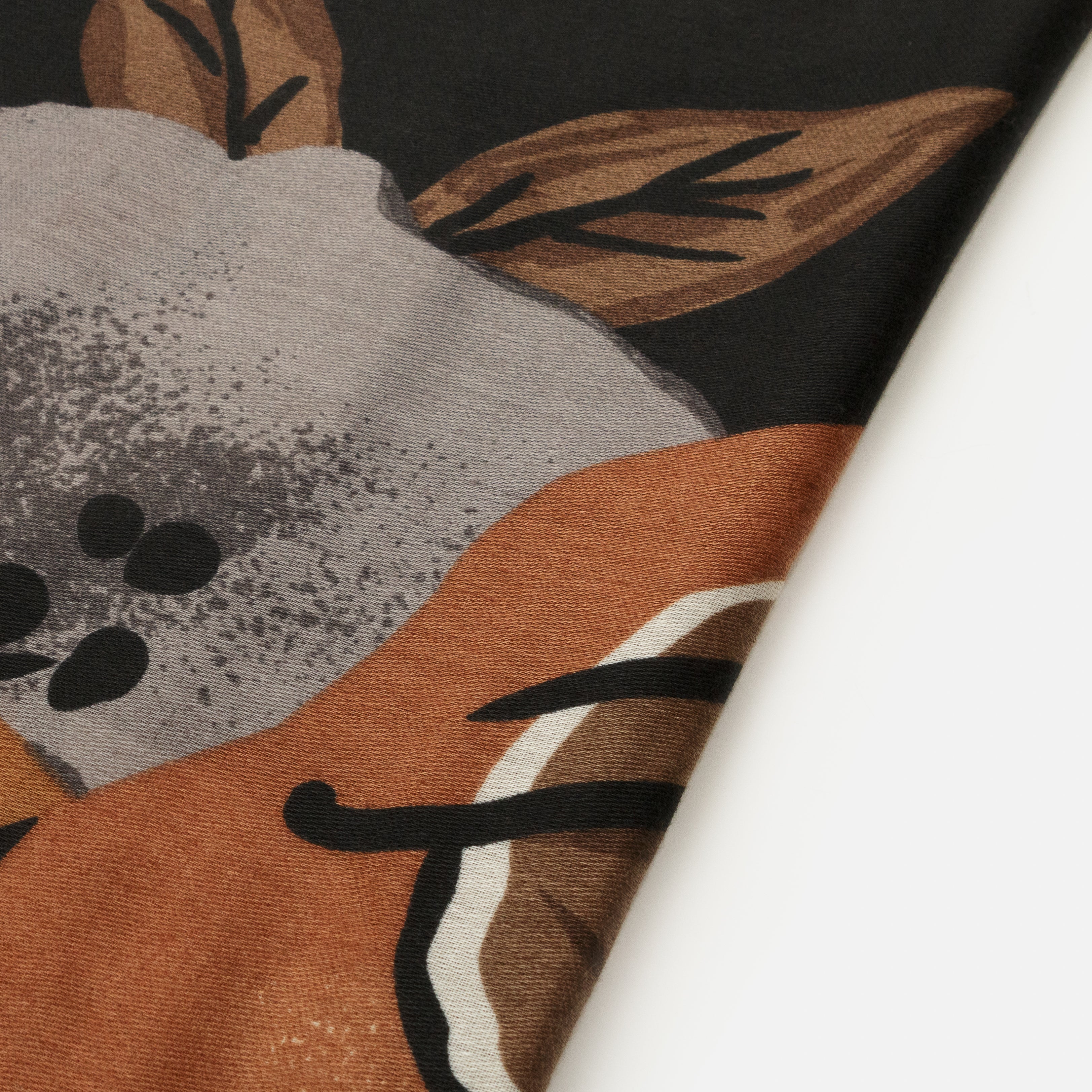 Foulard léger à imprimé floral noir et brun - Image 2