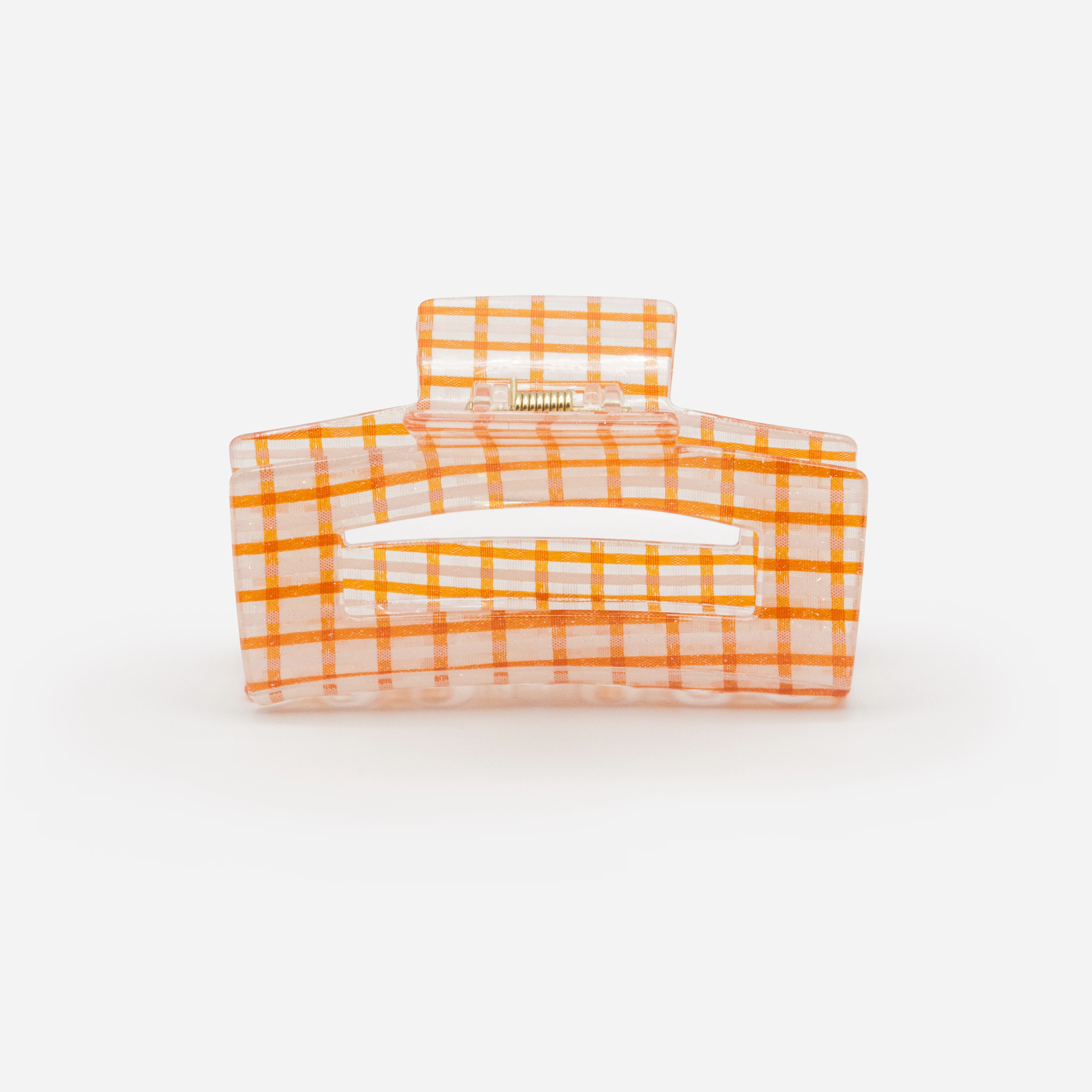 Grande pince Ă carreaux oranges et blancs