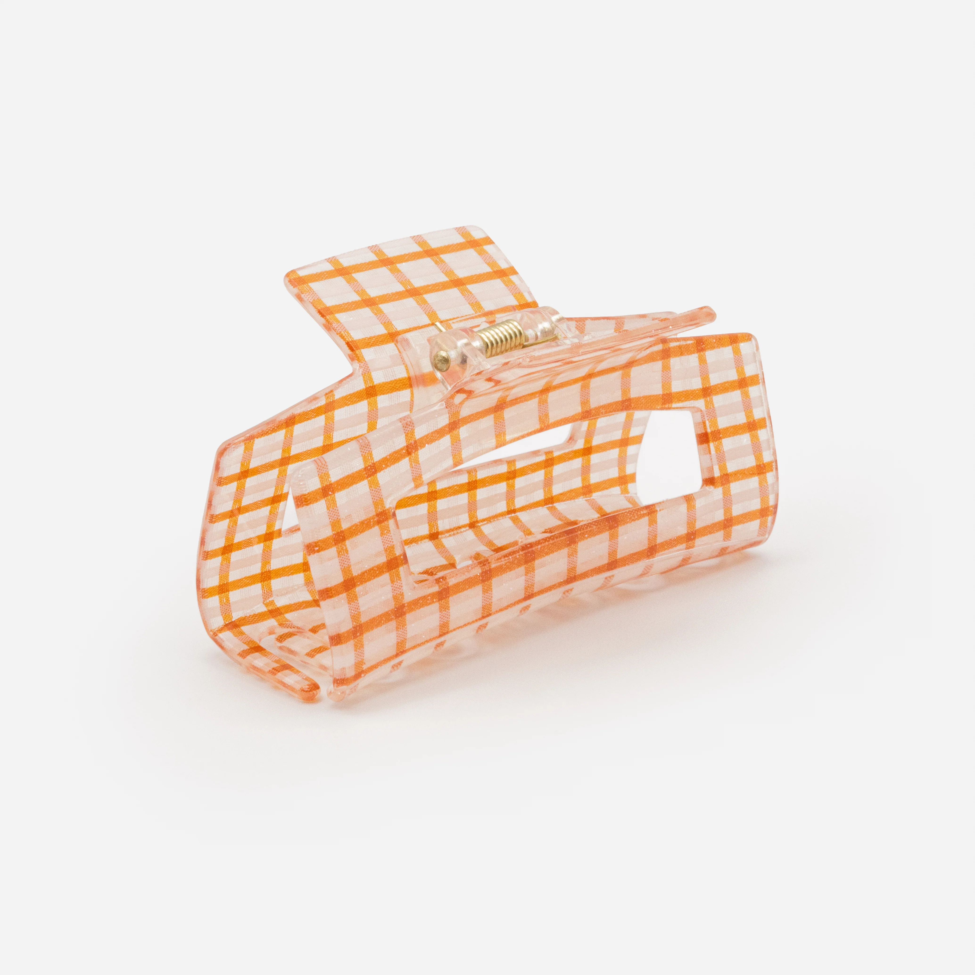 Grande pince Ă carreaux oranges et blancs - Image 2