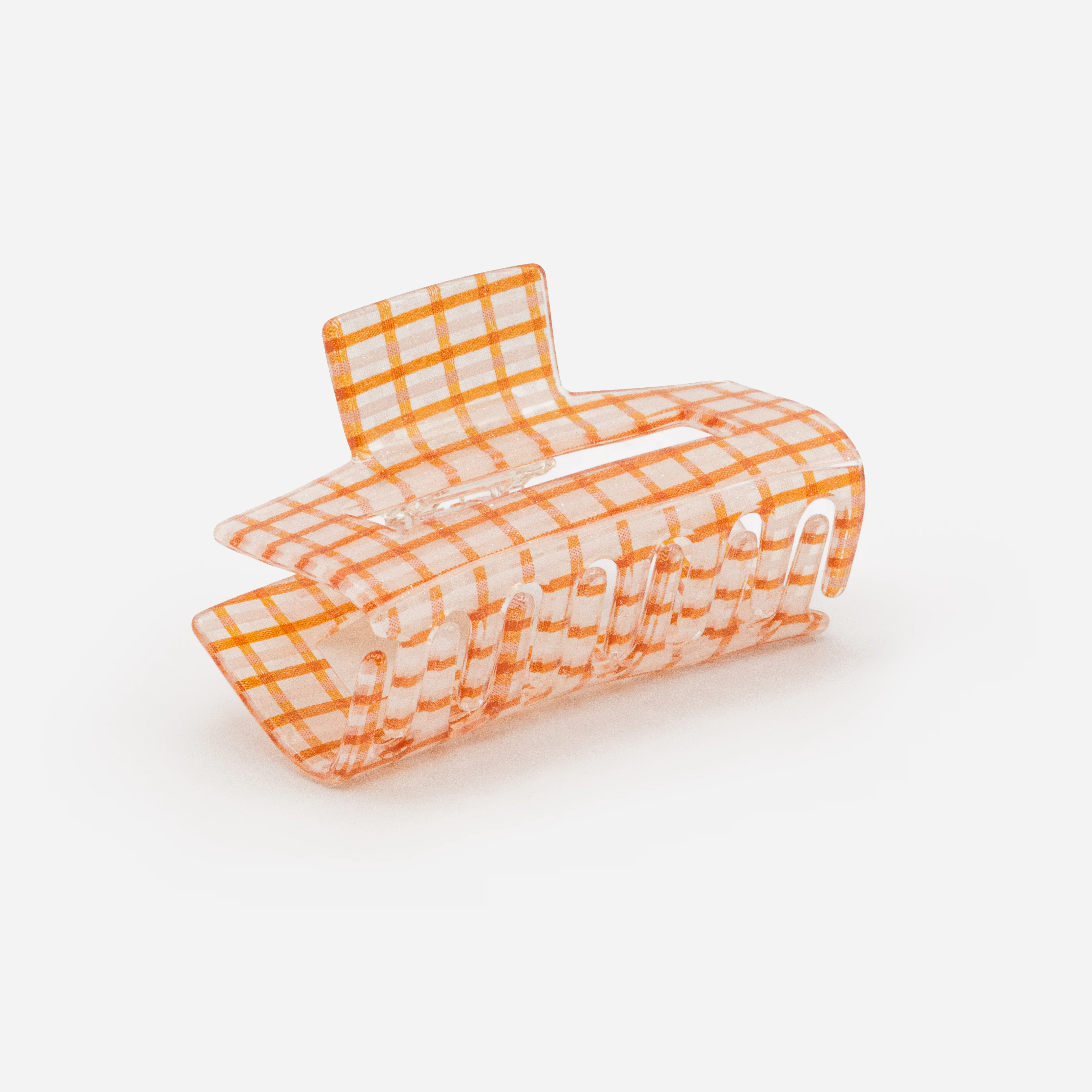 Grande pince Ă carreaux oranges et blancs - Image 3