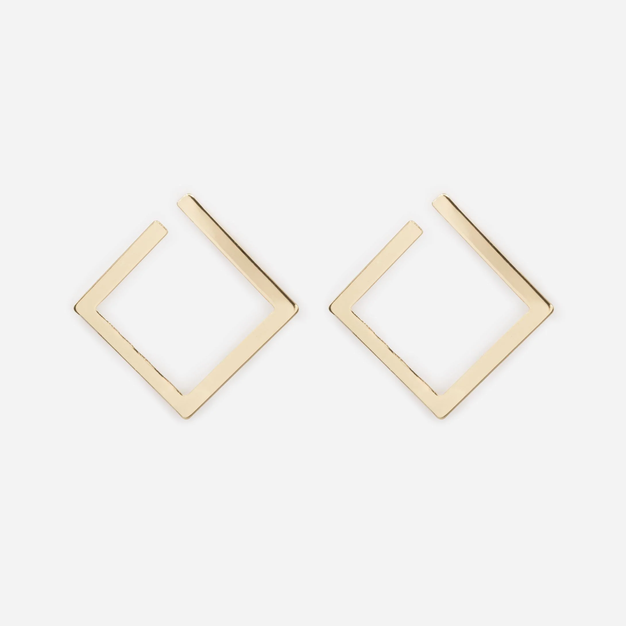 Boucles d'oreilles carrés dorés