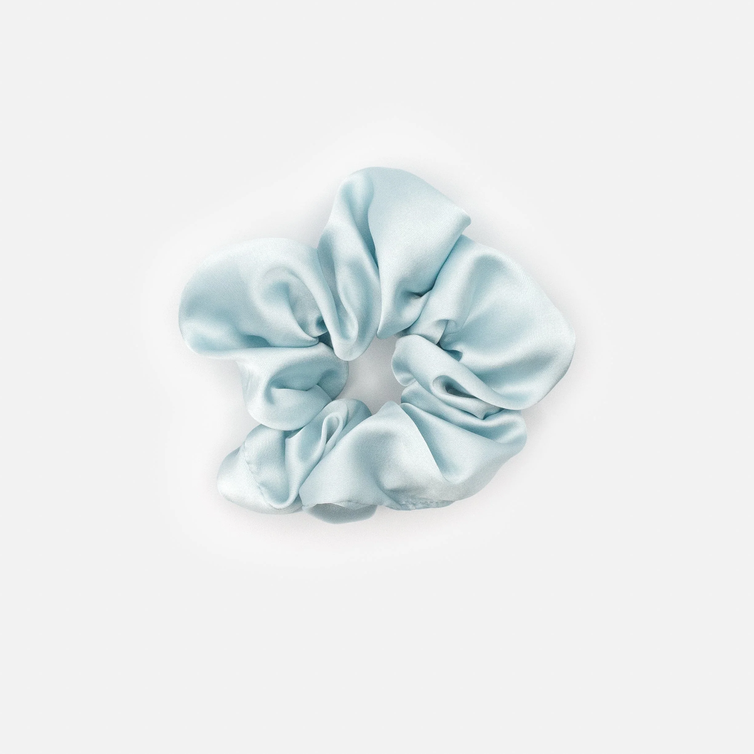 Chouchou satiné bleu pâle - Image 2