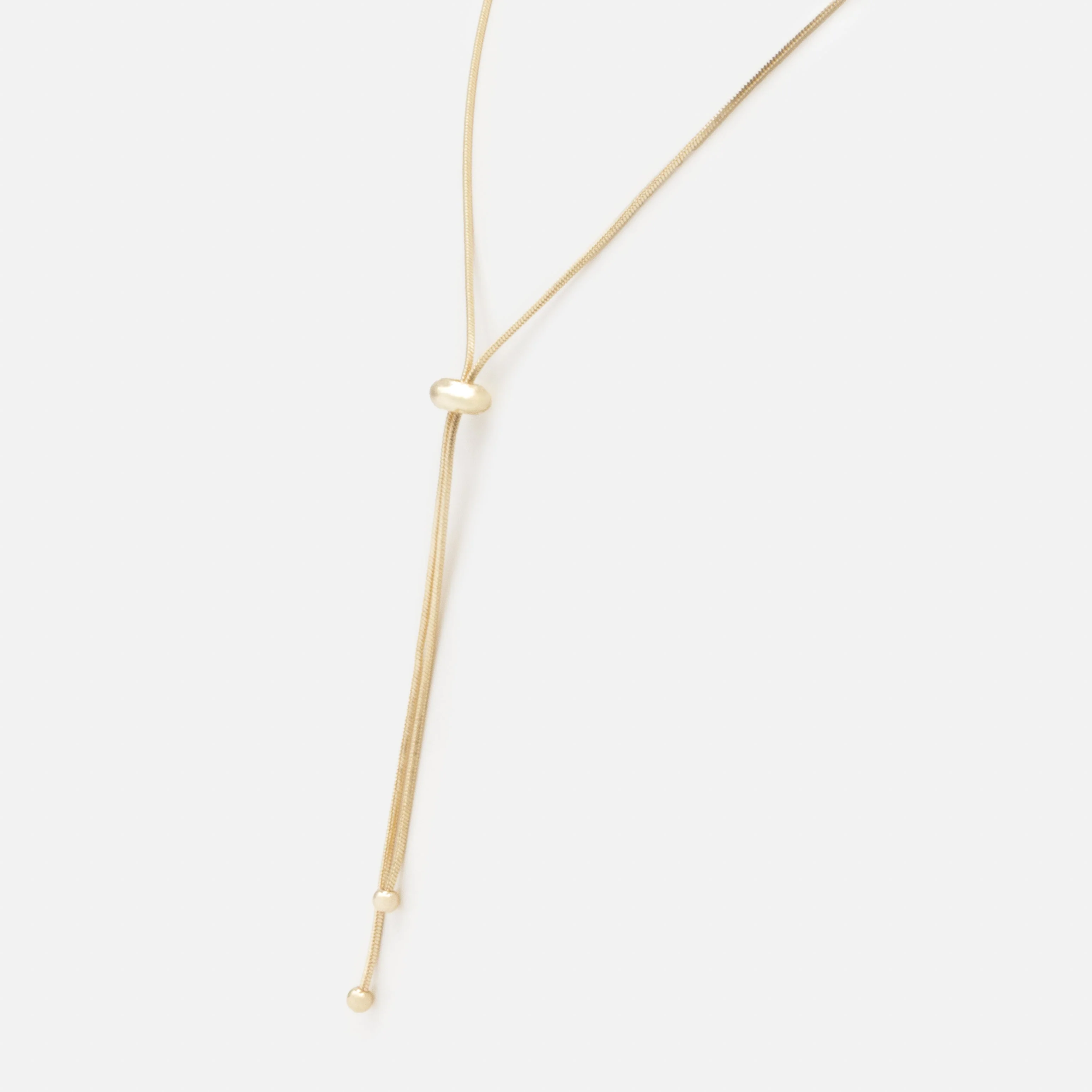 Long collier doré ajustable avec bille - Image 2