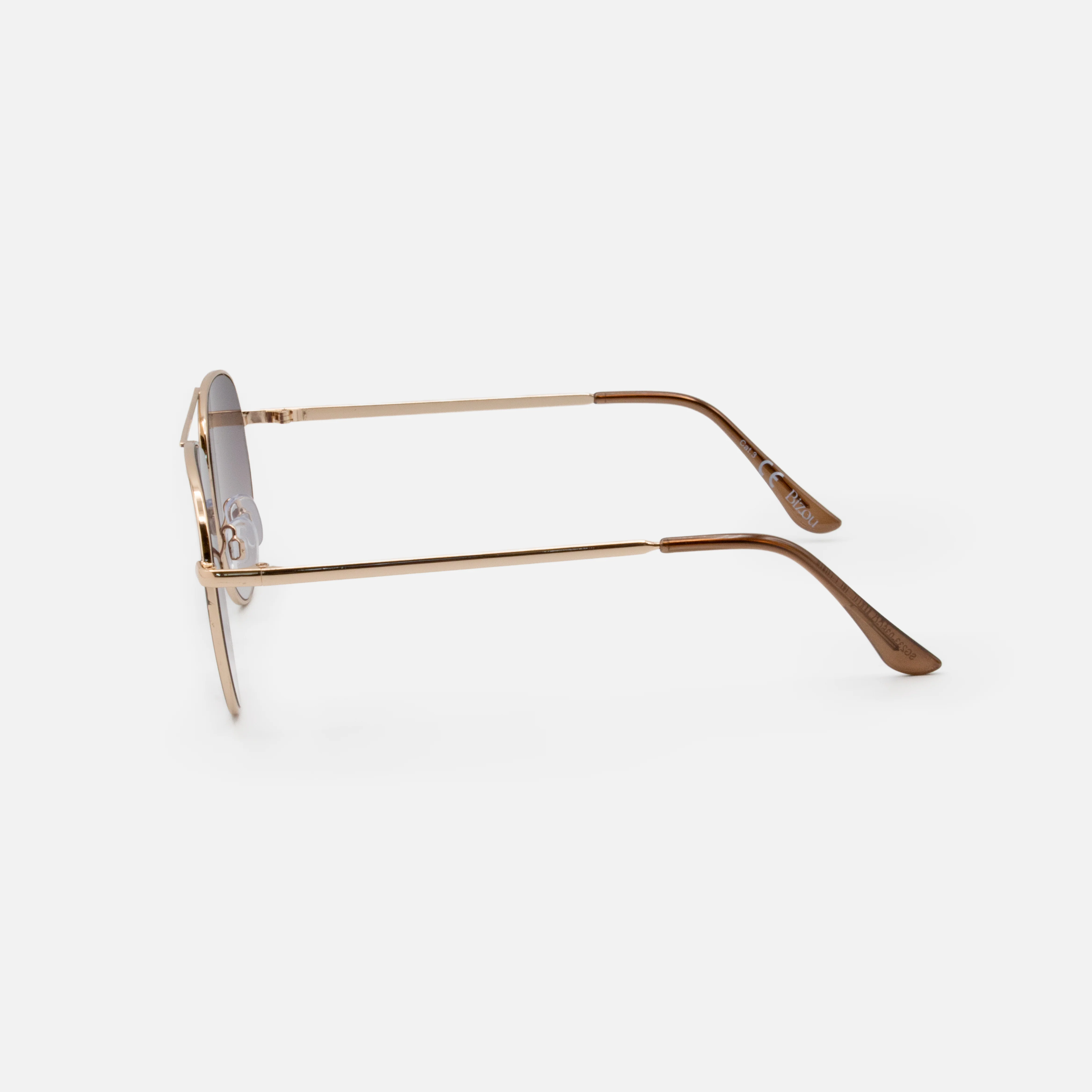 Lunettes de soleil aviateur dorées et grises - Image 2