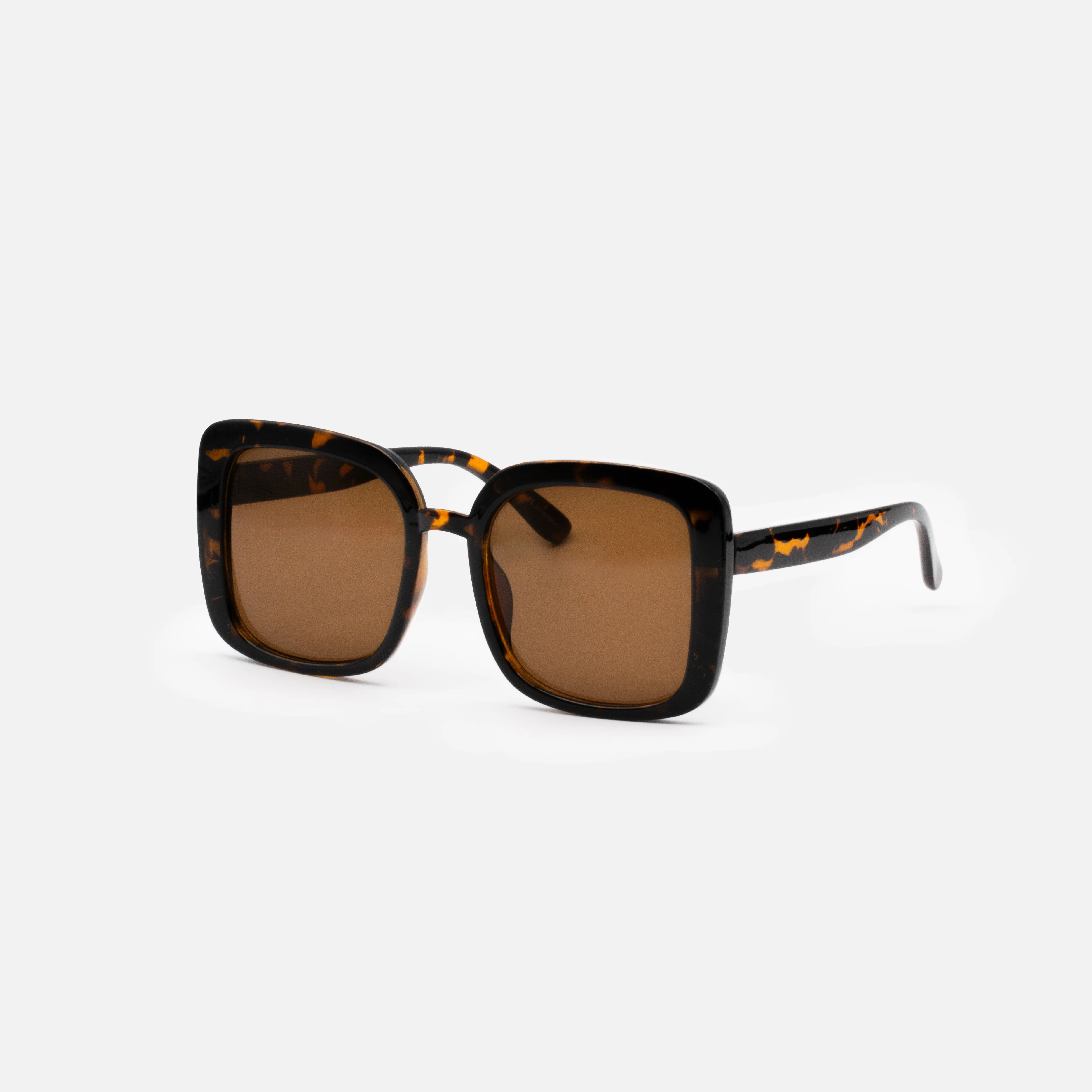 Lunettes de soleil carrées tortoise