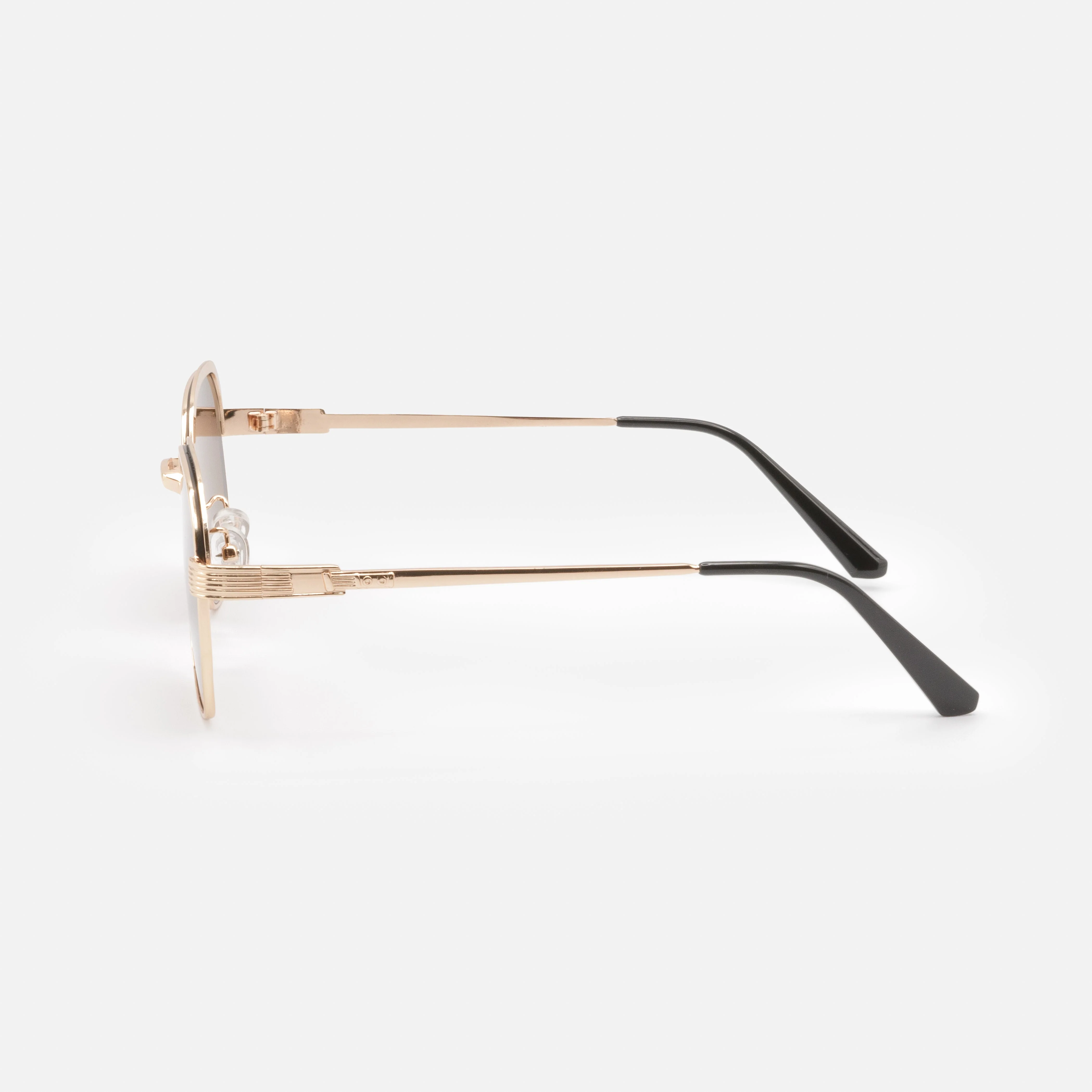 Lunettes de soleil noires et dorées avec verres bruns - Image 2