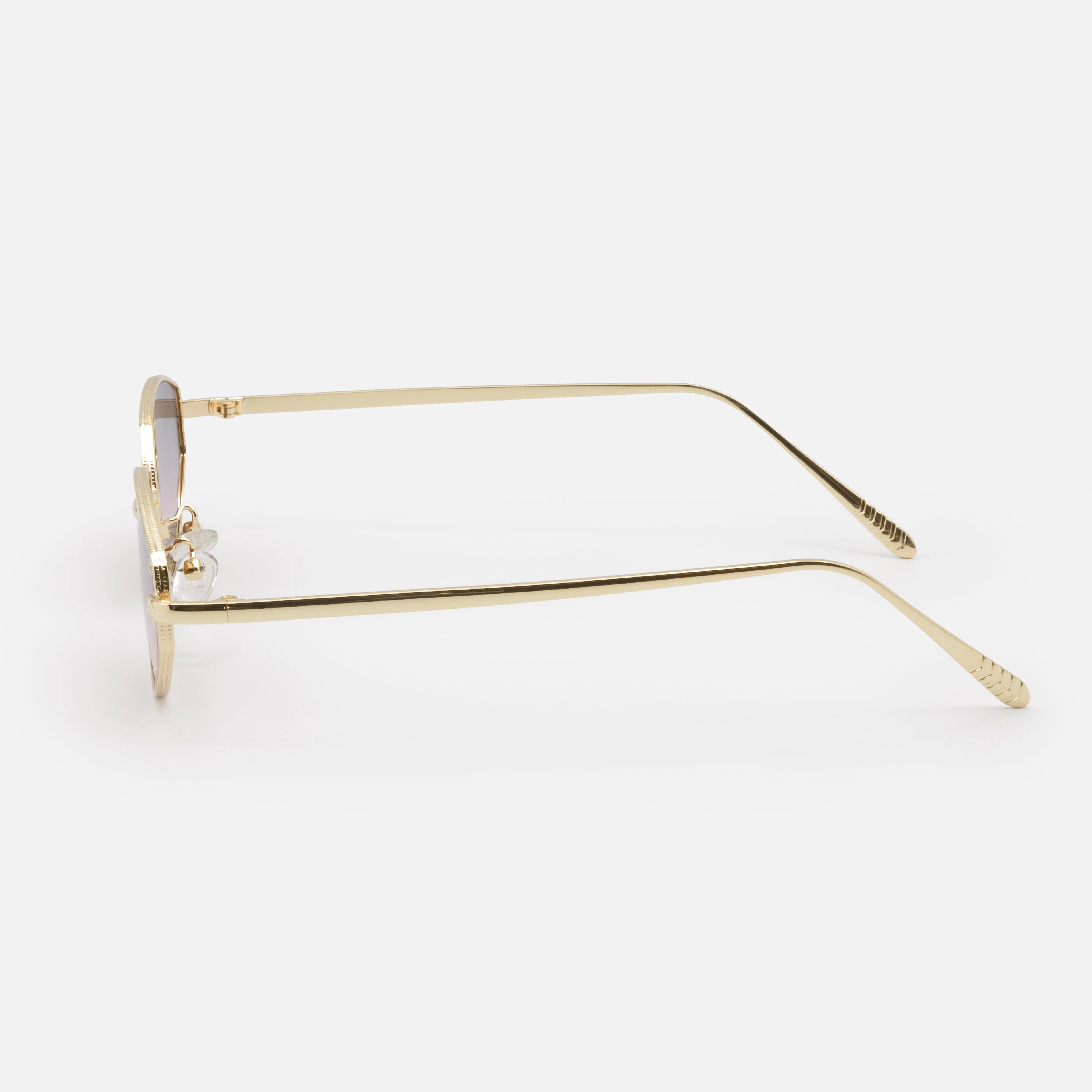 Lunettes de soleil dorées avec verres mauves et roses - Image 2
