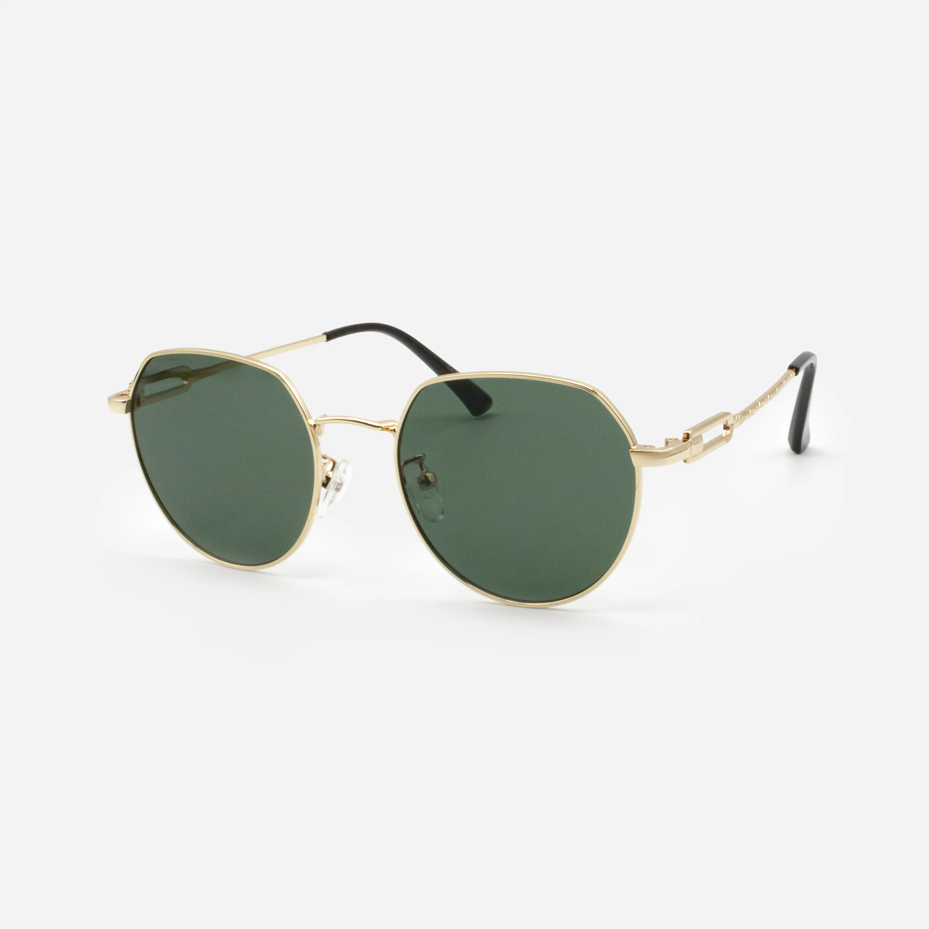 Lunettes de soleil dorées avec verres verts