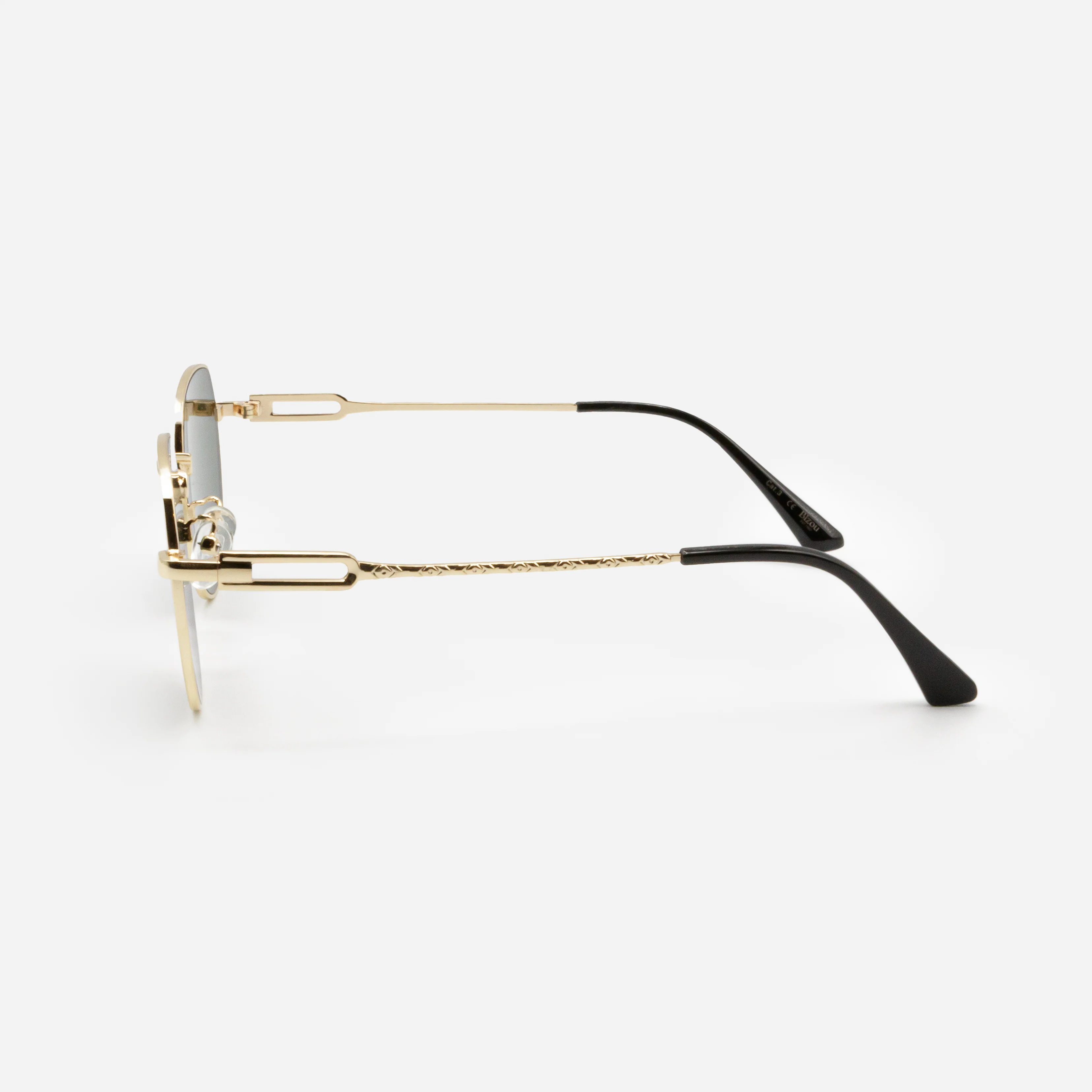 Lunettes de soleil dorées avec verres verts - Image 2