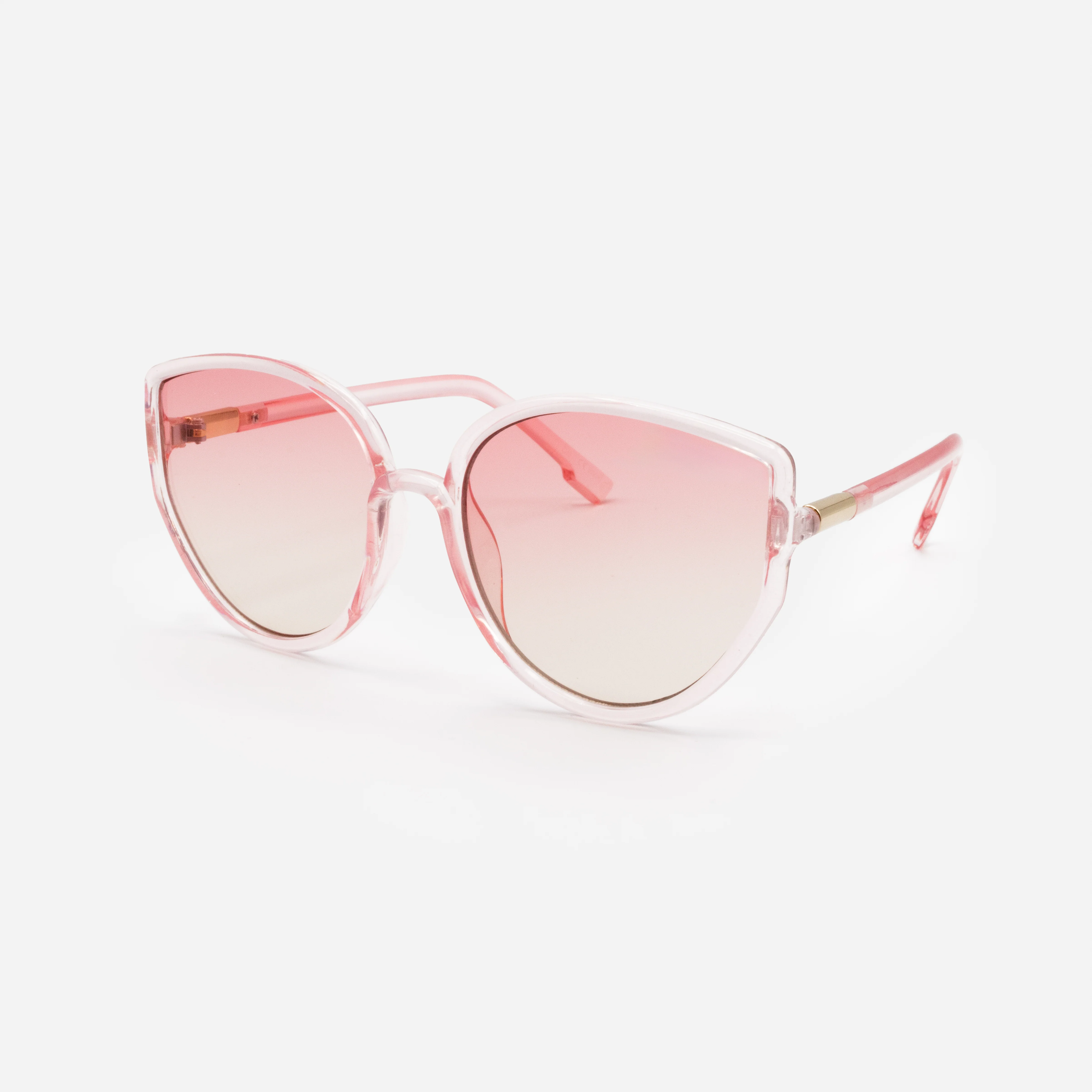 Lunettes de soleil roses translucides avec verres roses