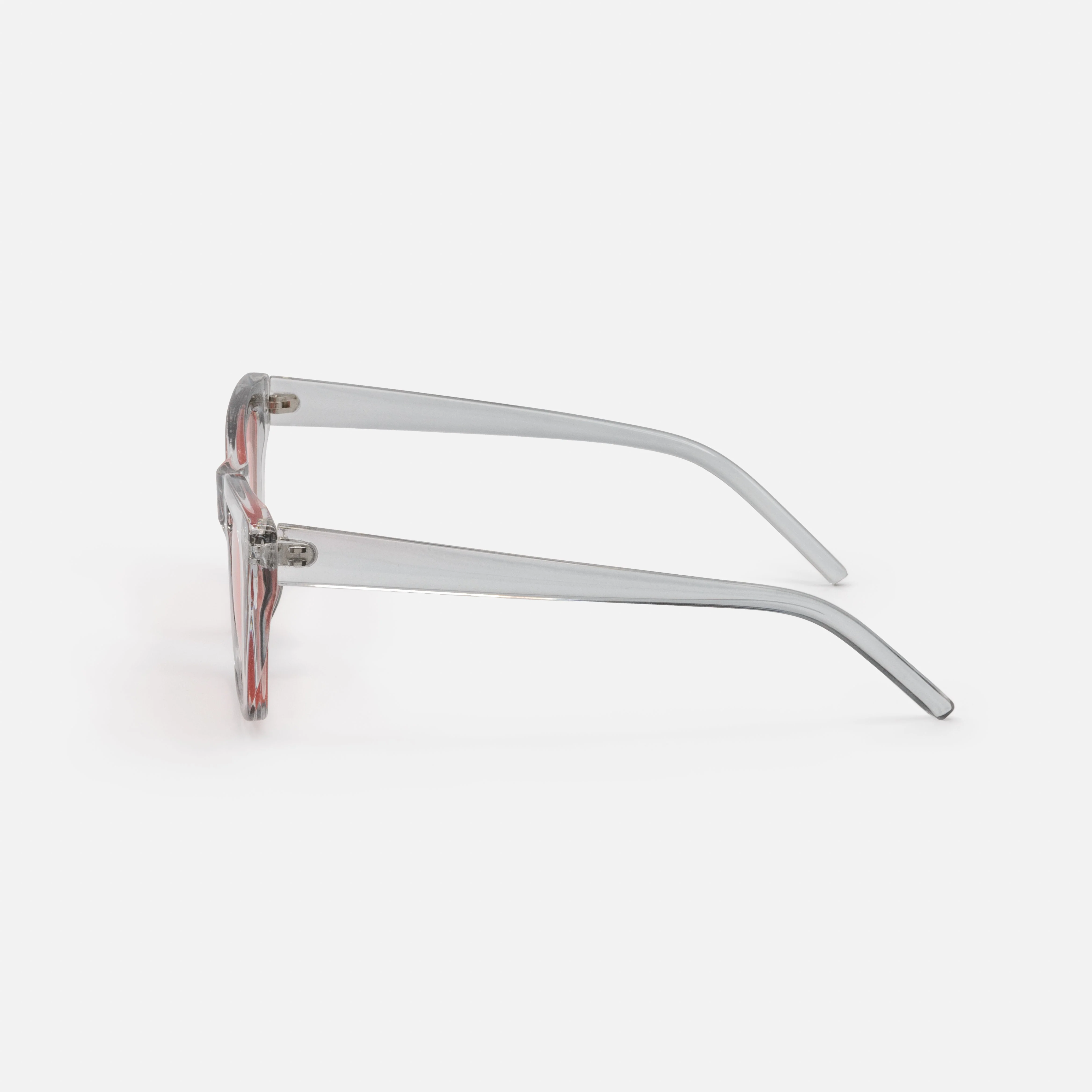 Lunettes de soleil grises translucides avec verres roses - Image 2