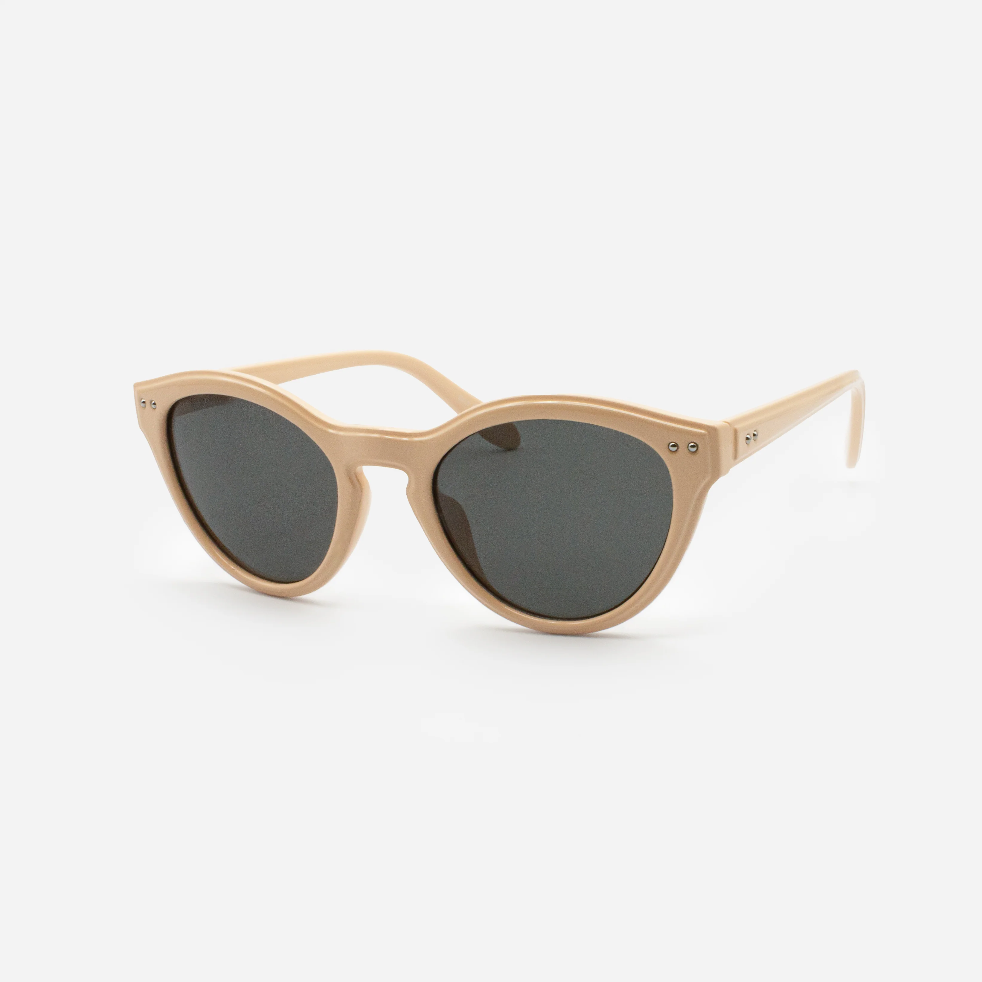Lunettes de soleil beiges avec verres noirs