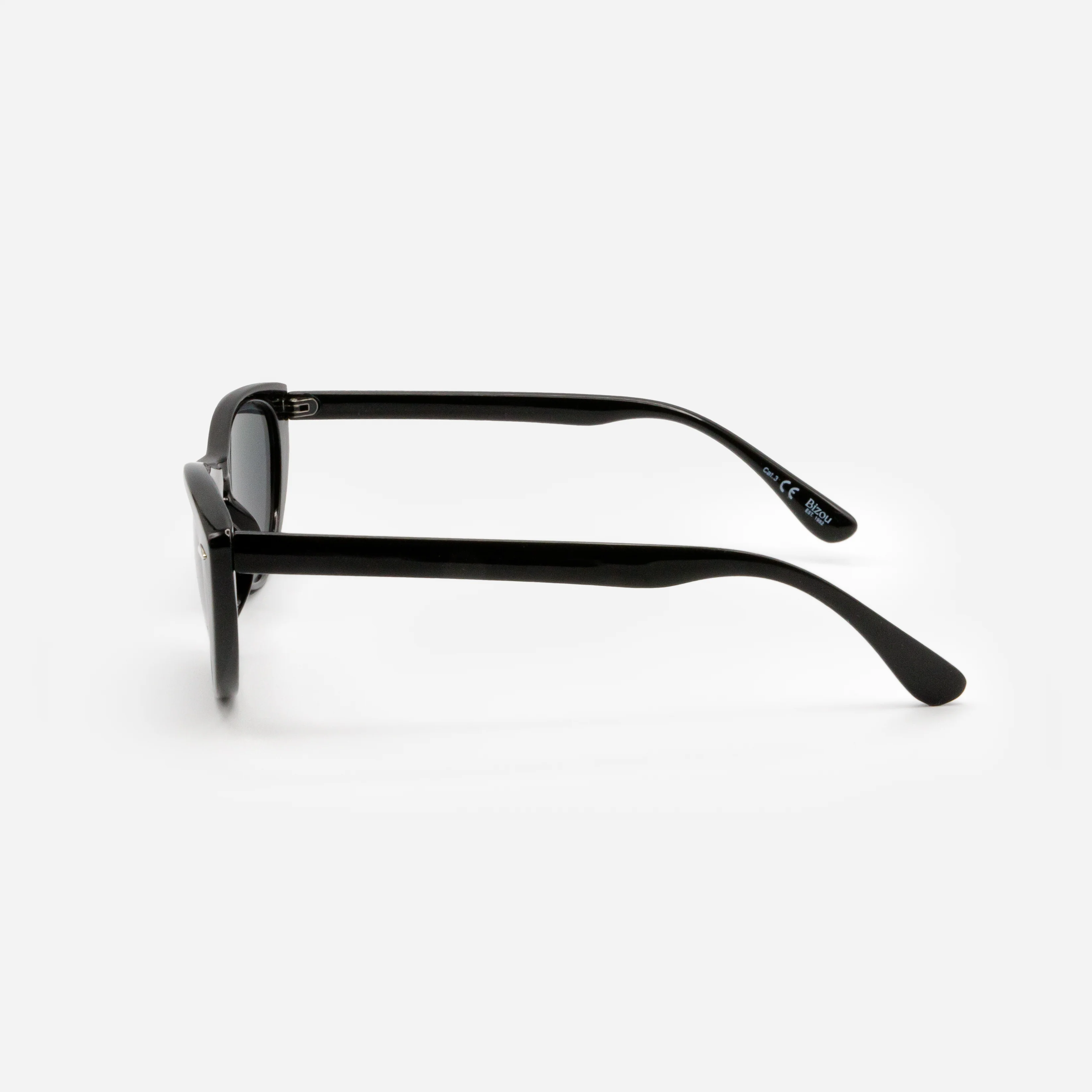 Lunettes de soleil ovales noires avec verres noirs - Image 2