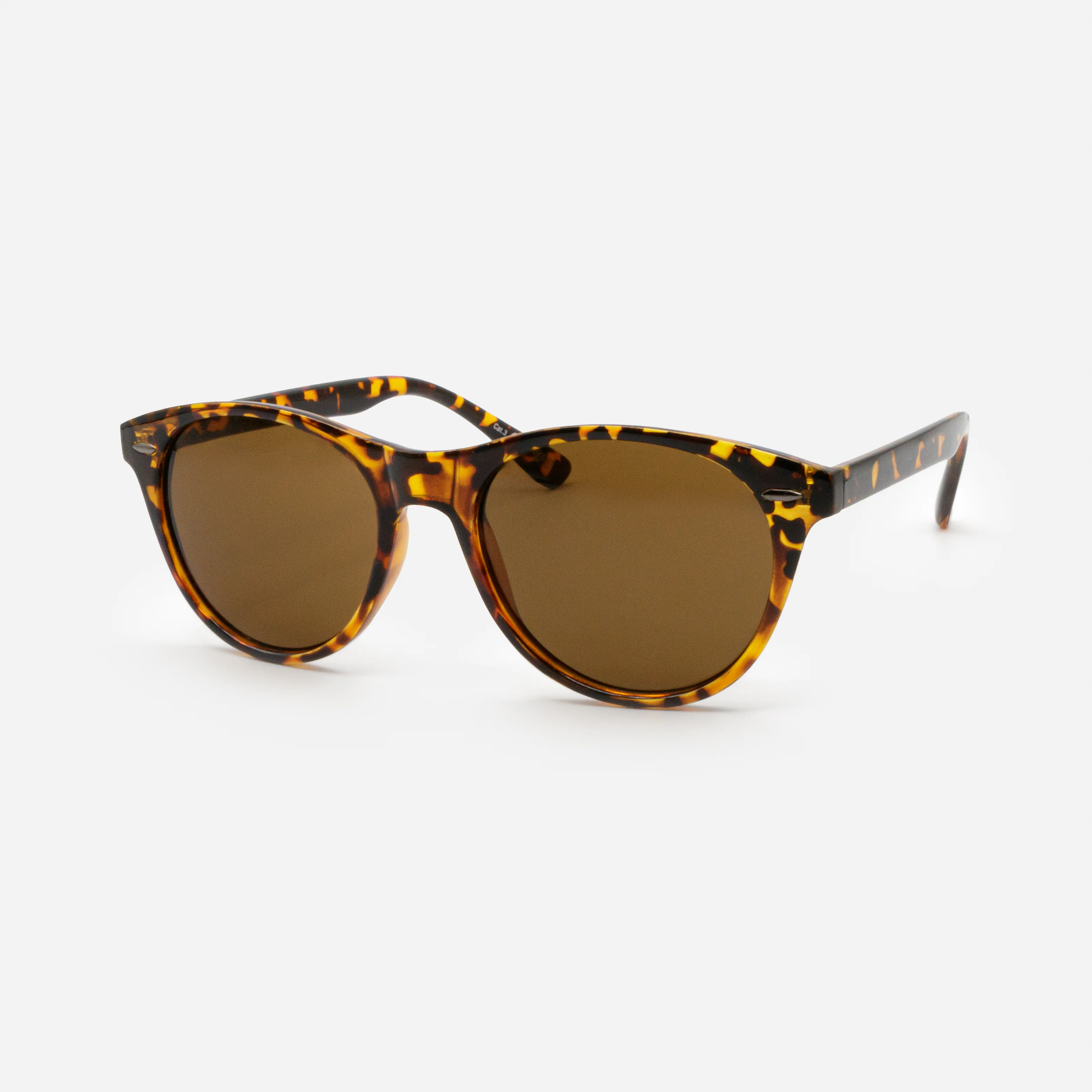 Lunettes de soleil rondes écaille de tortue avec verres bruns