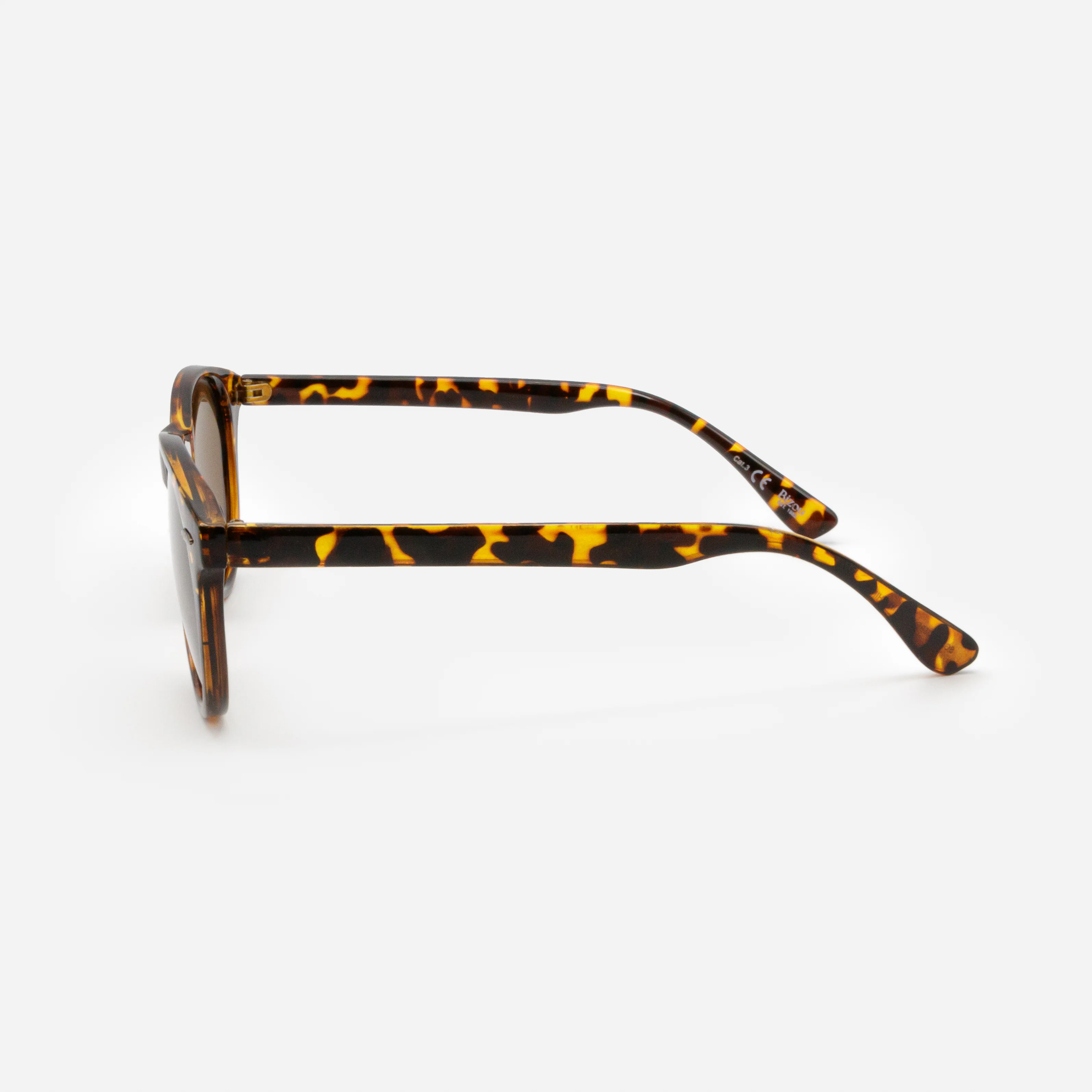 Lunettes de soleil rondes écaille de tortue avec verres bruns - Image 2