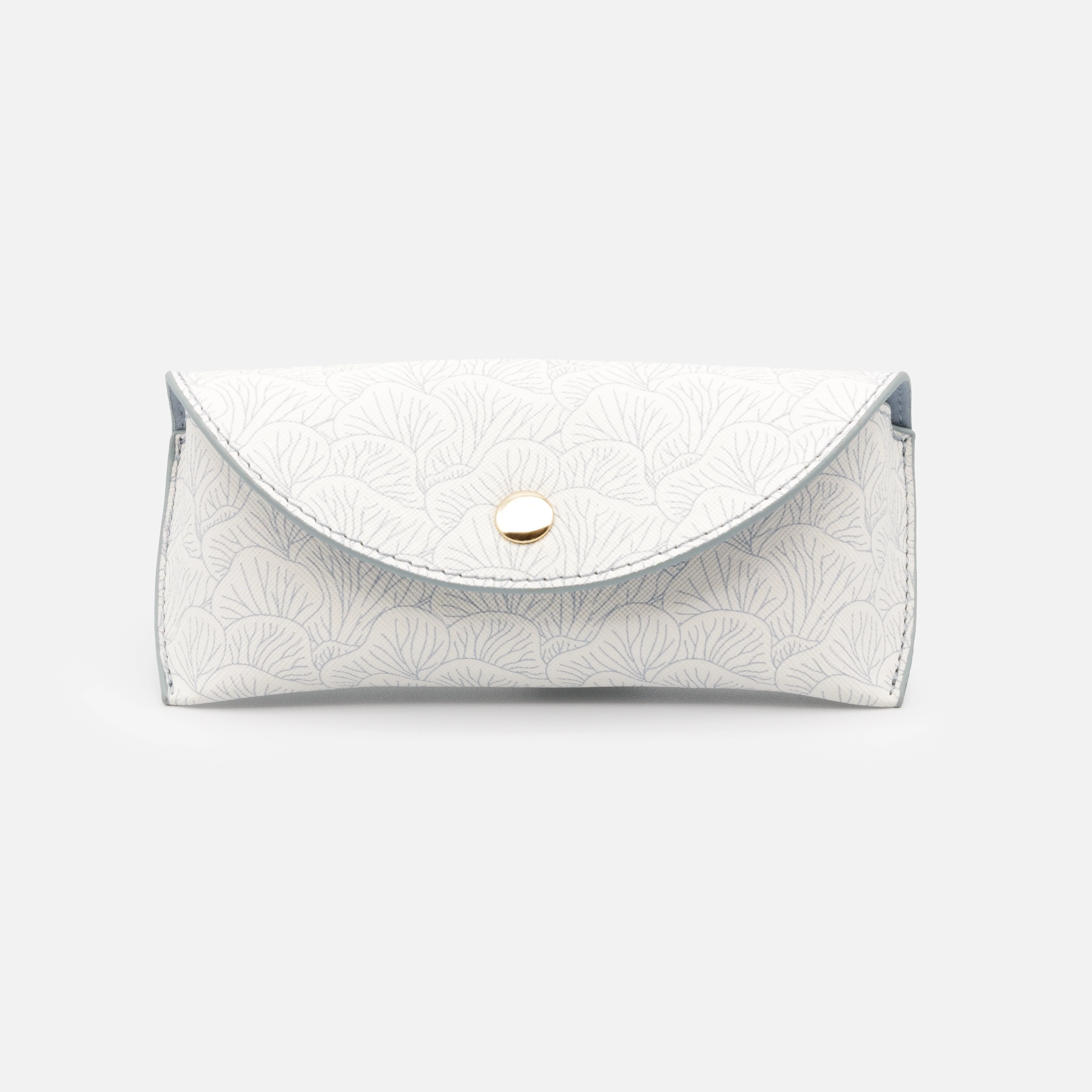 Étui à lunettes de soleil souple à motif coraux bleus