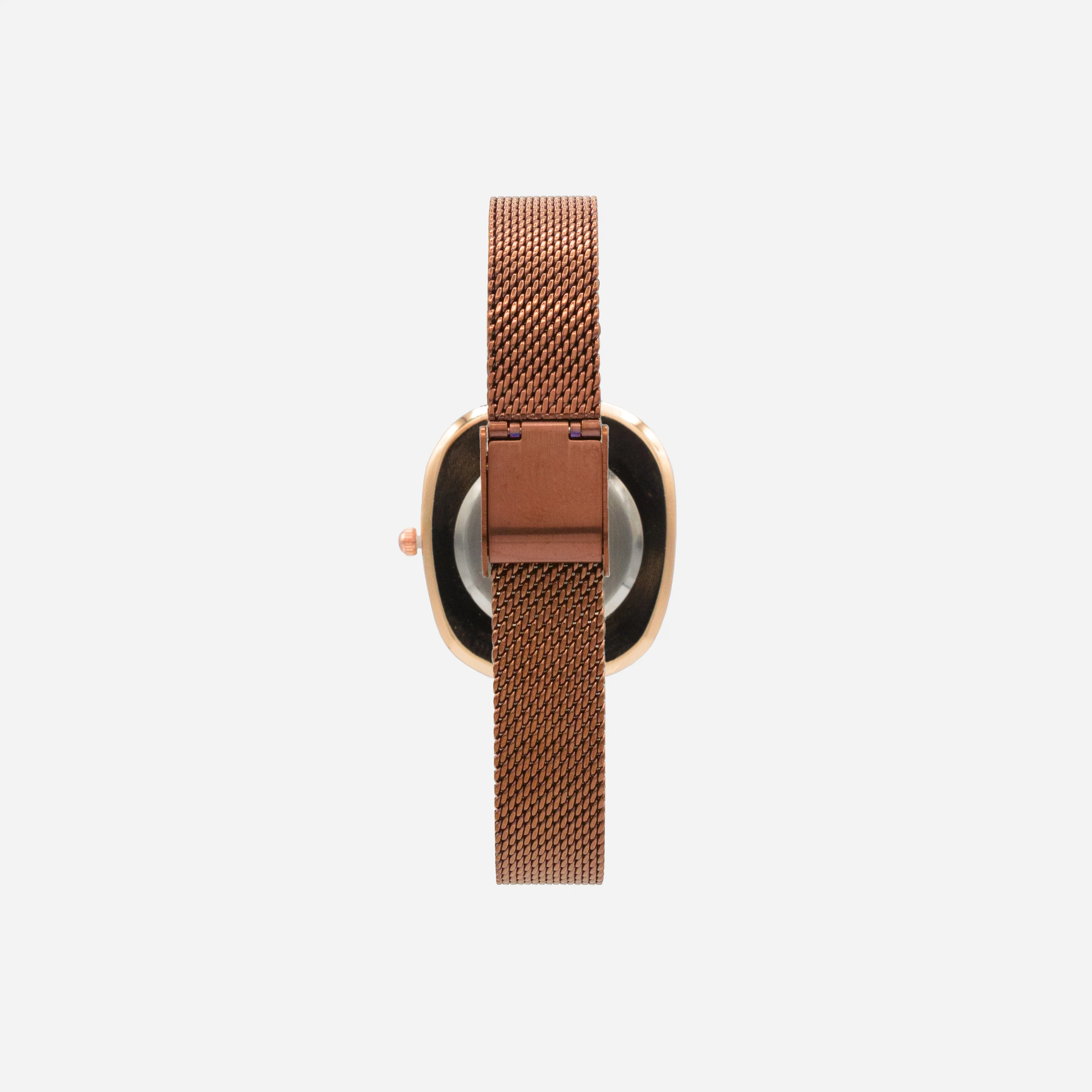 Montre brun foncé à boîtier rose doré en acier inoxydable - Image 2