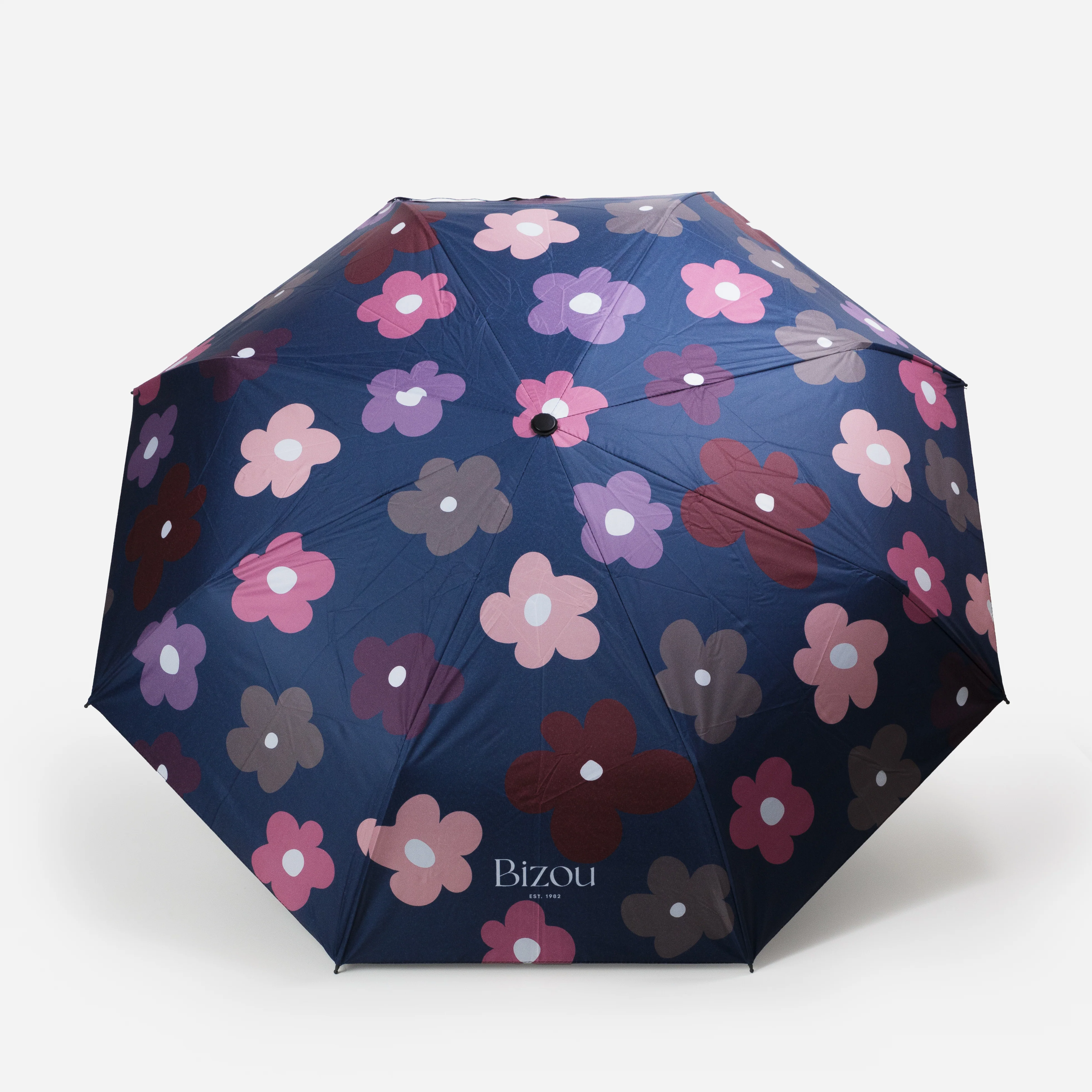 Parapluie marine avec fleurs colorées et sac de rangement - Image 2