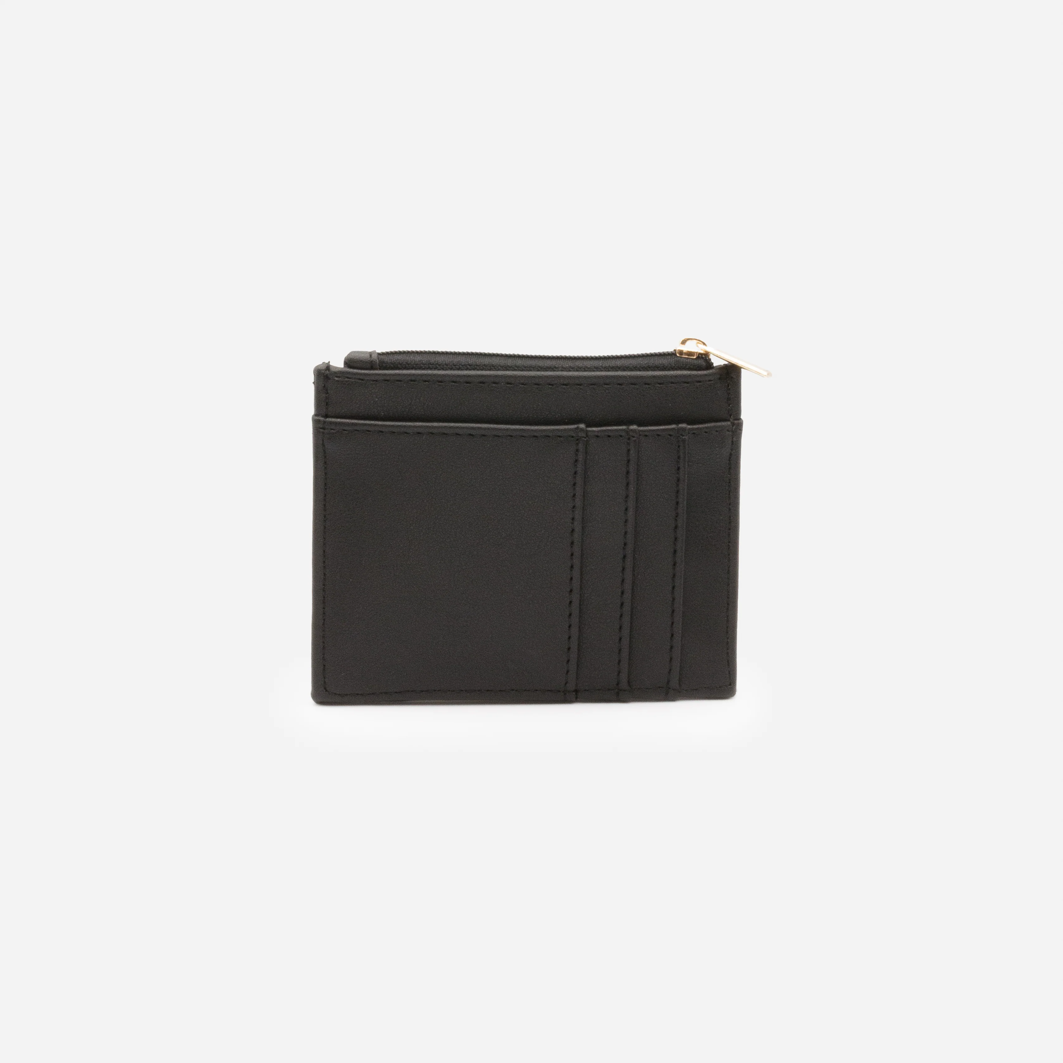 Petit porte-cartes noir avec fermeture éclair