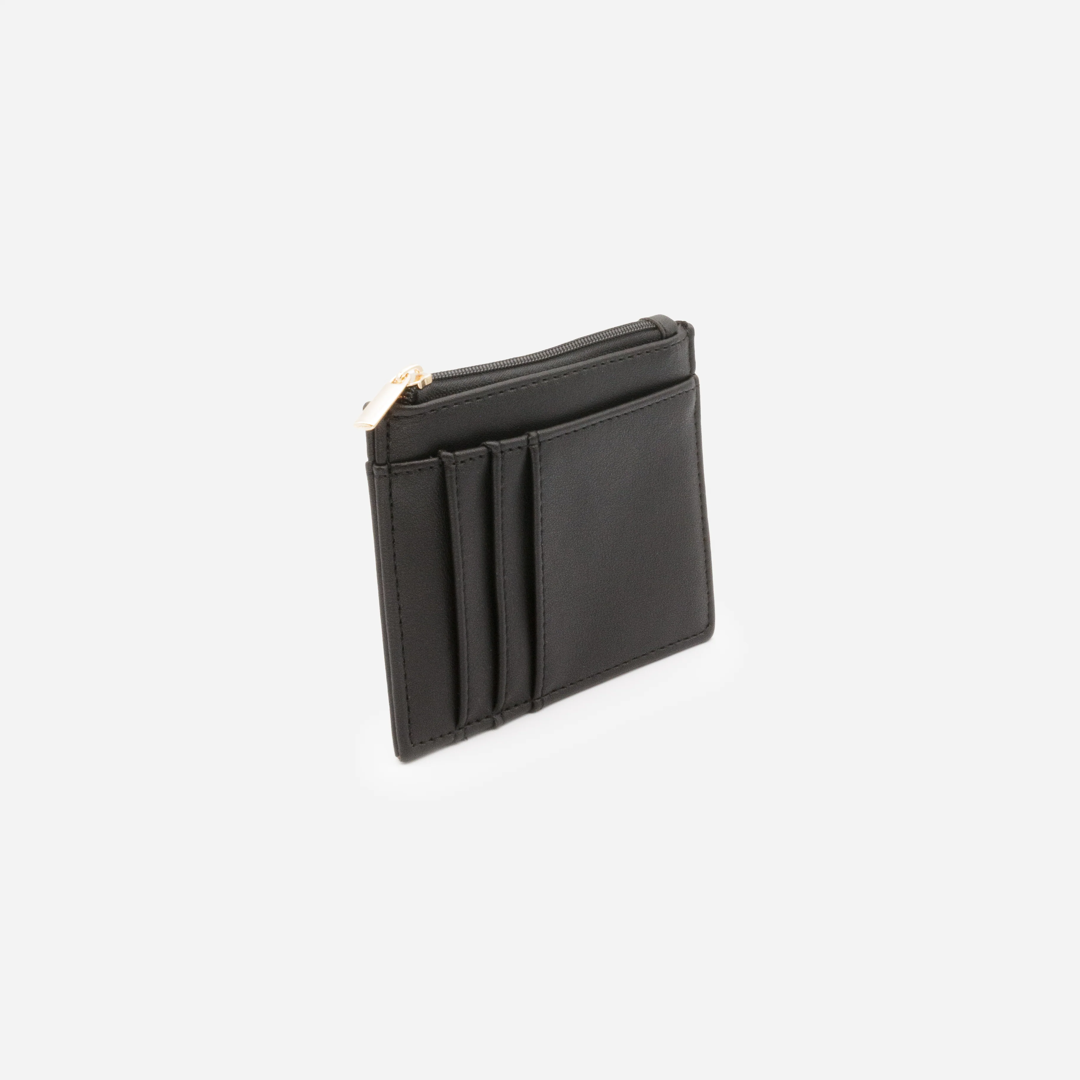 Petit porte-cartes noir avec fermeture éclair - Image 2