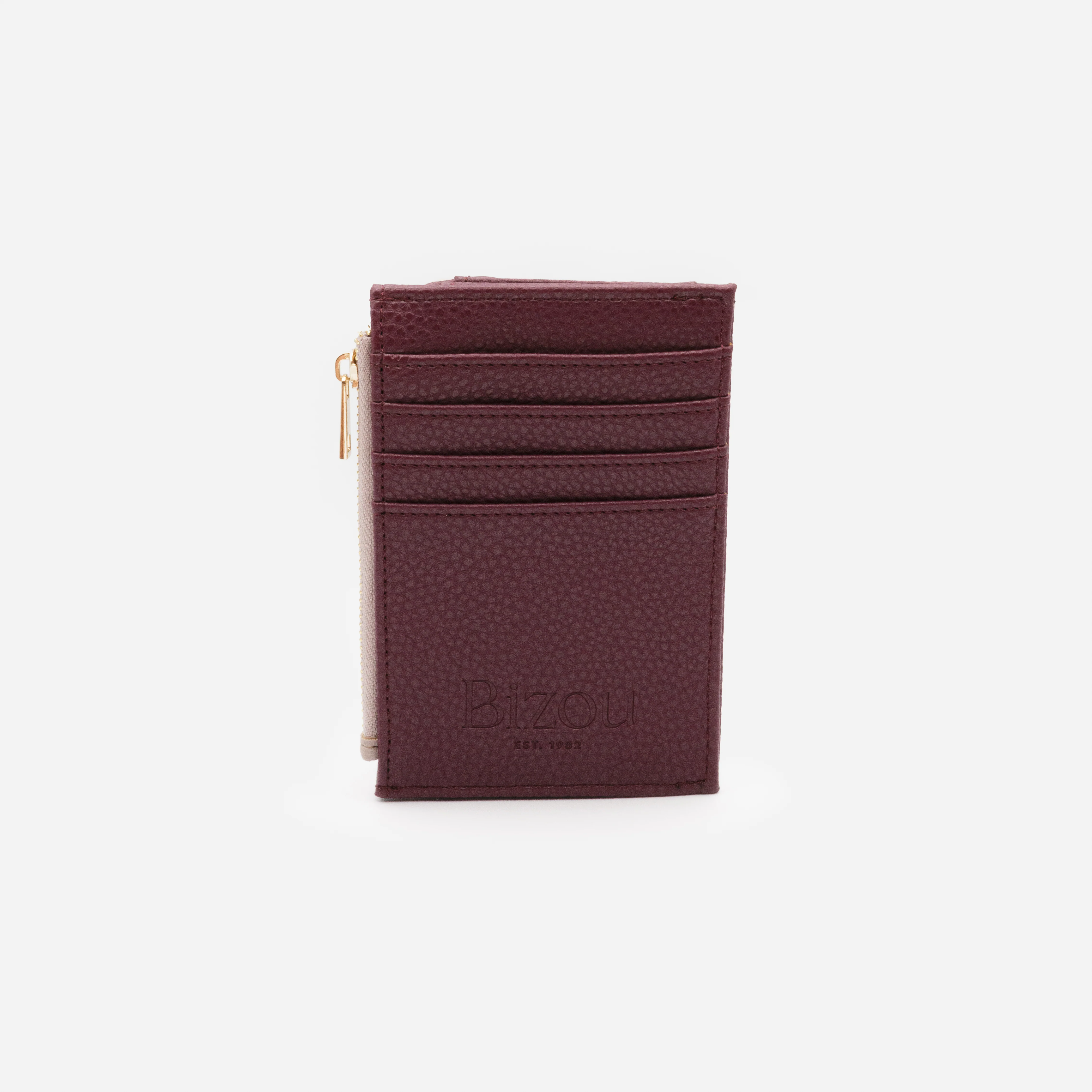 Petit portefeuille prune et lilas à rabat en pointe - Image 3