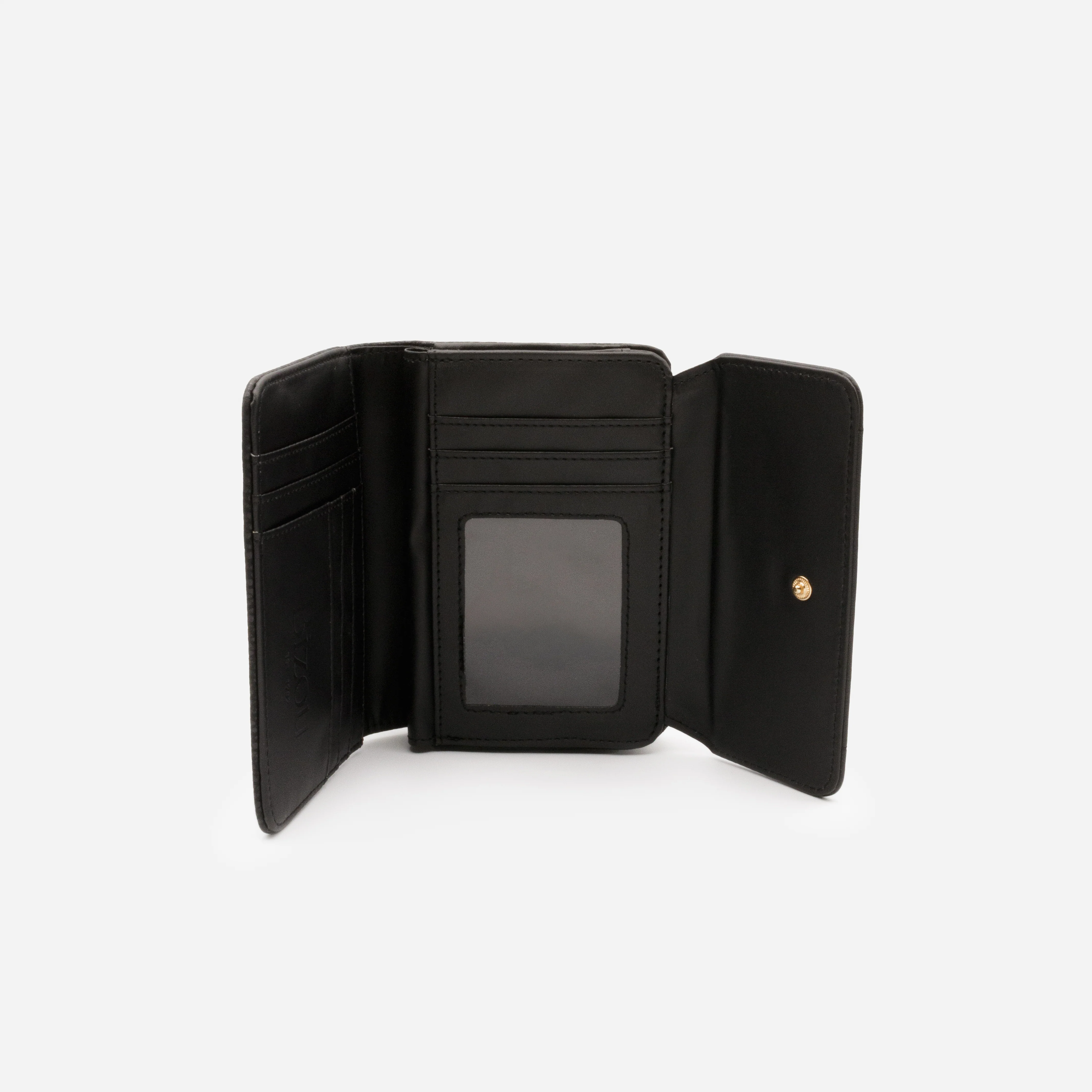 Petit portefeuille noir à bouton doré - Image 3