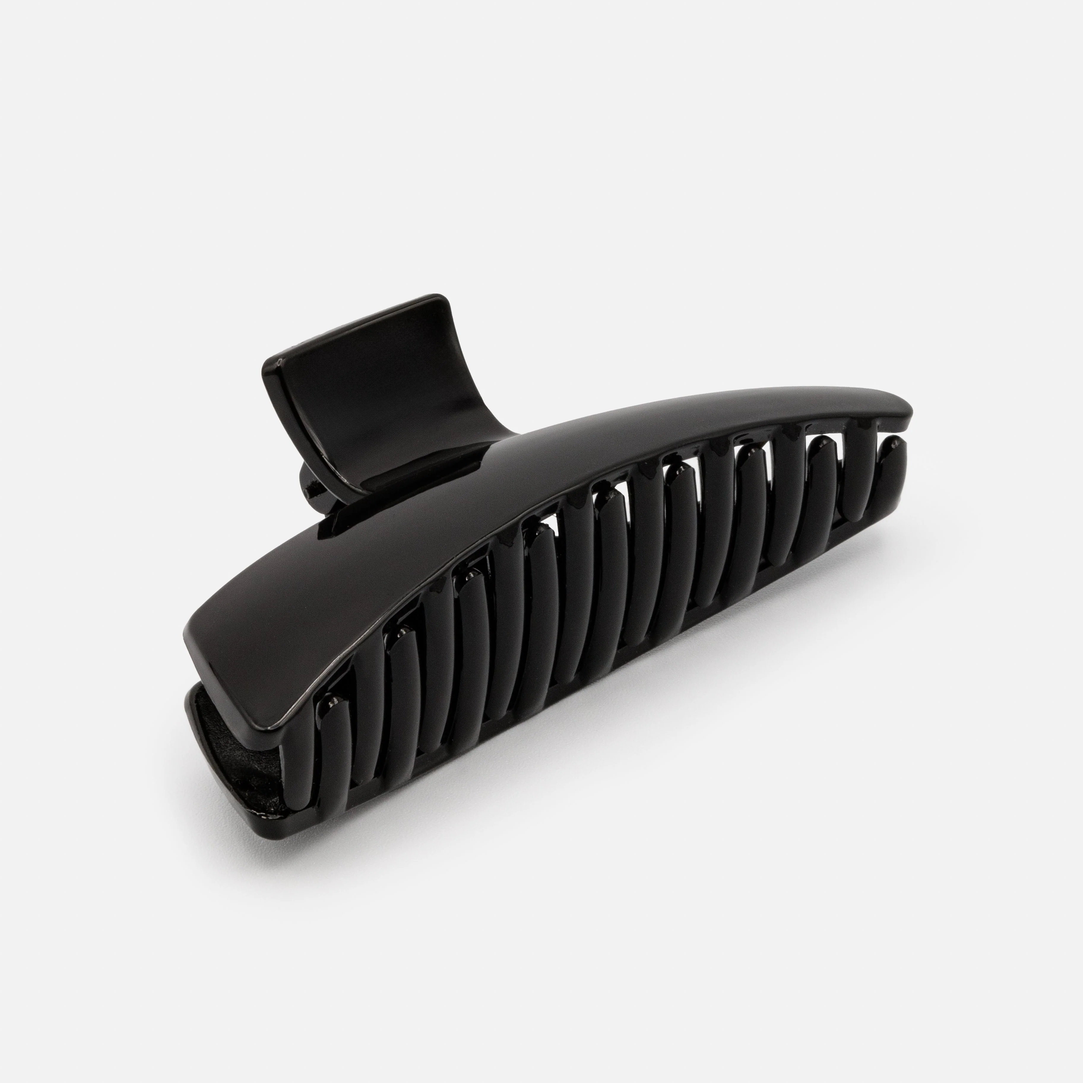 Pince géométrique noire en plastique au fini lustré - Image 3