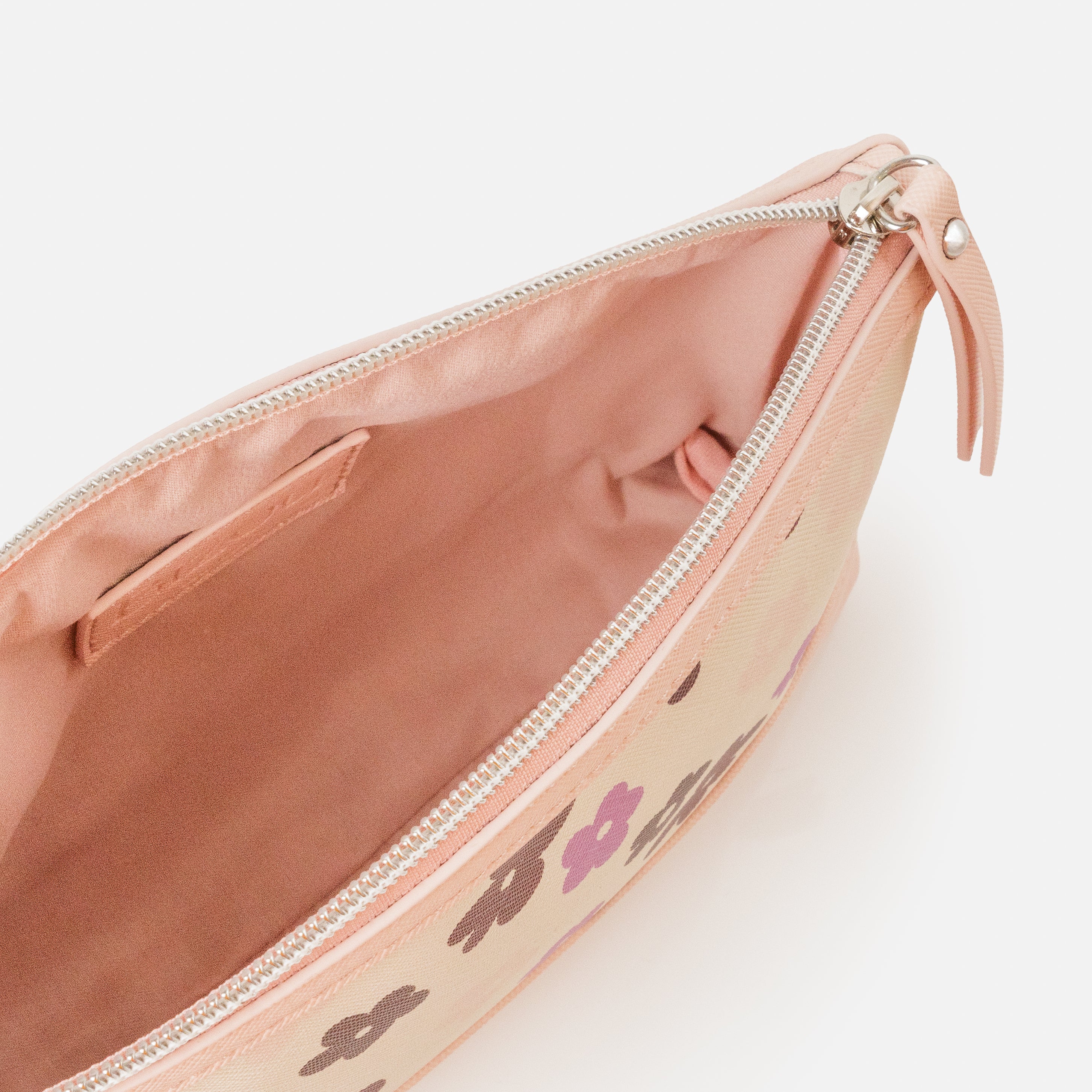 Pochette à cosmétiques 3 en 1  beige avec fleurs colorées - Image 7