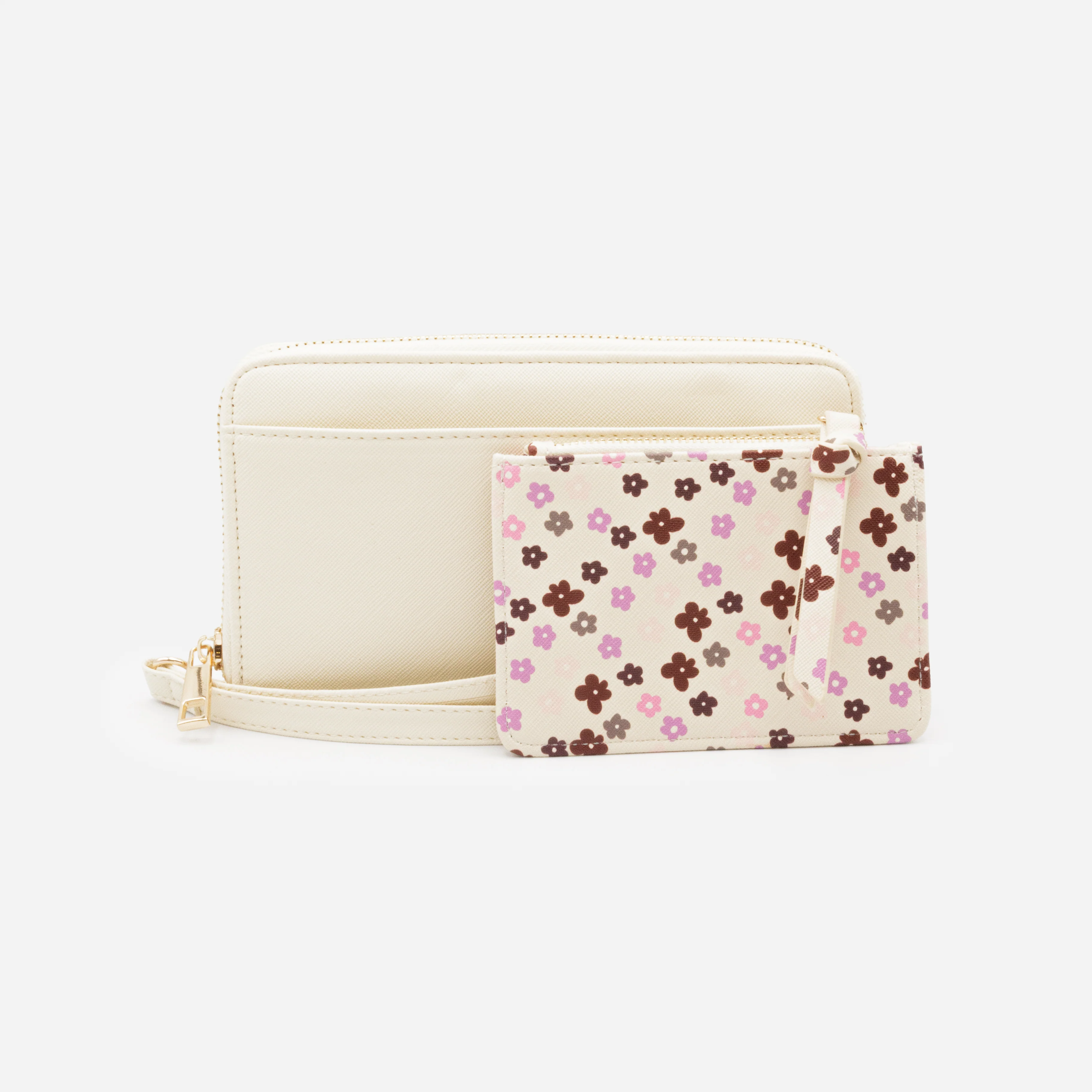 Portefeuille ivoire avec pochette amovible fleurie - Image 3