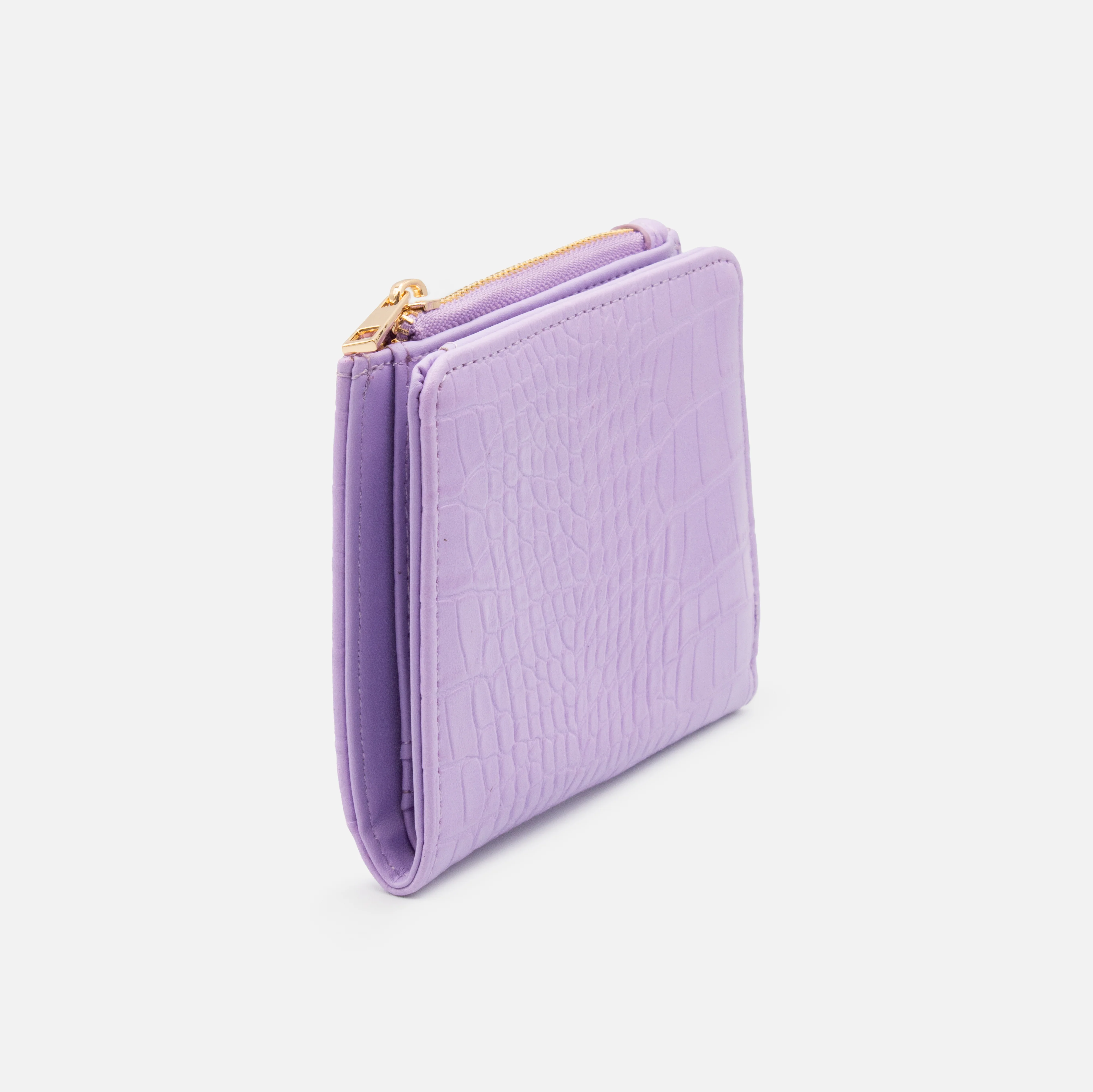 Portefeuille lilas motif peau de crocodile - Image 2