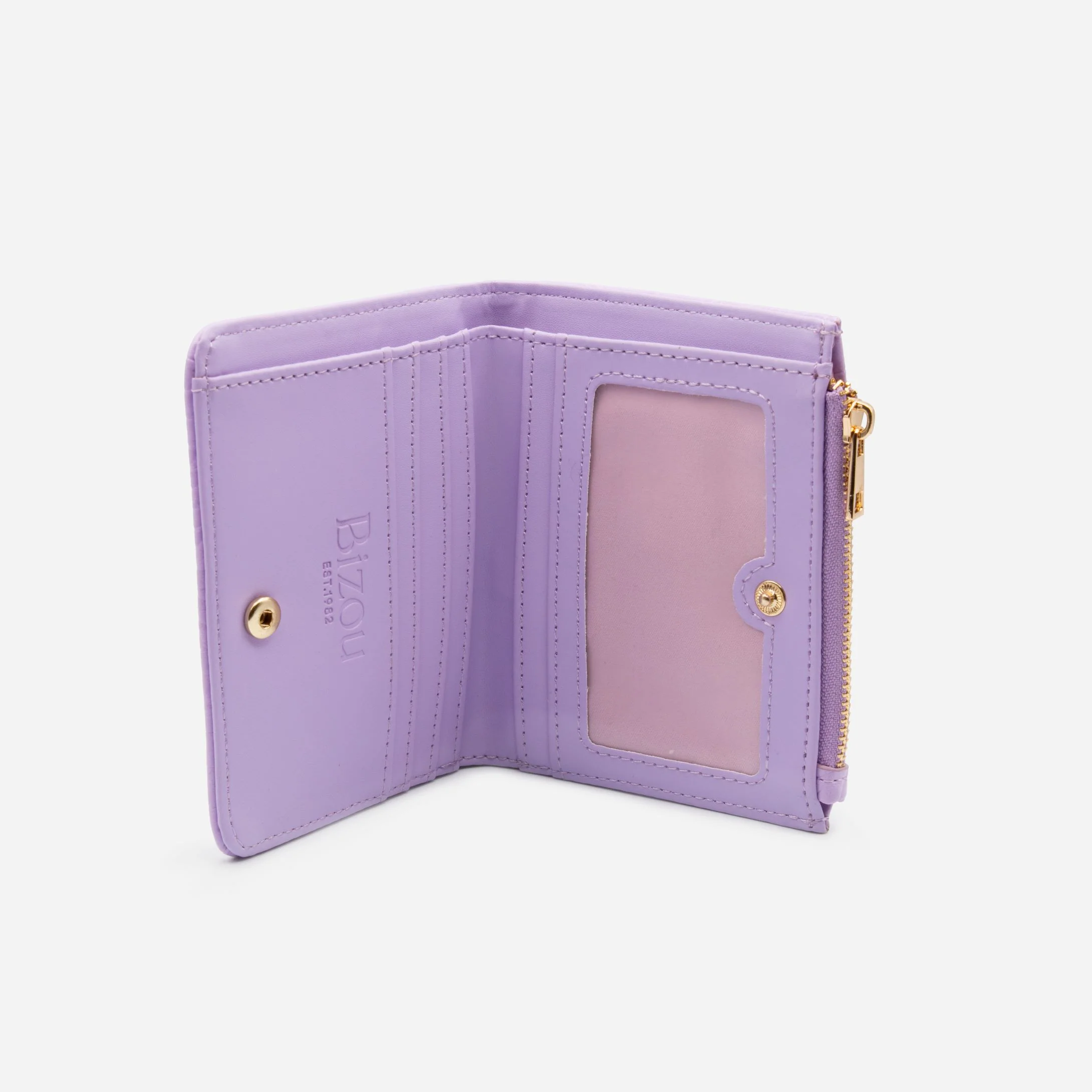Portefeuille lilas motif peau de crocodile - Image 3