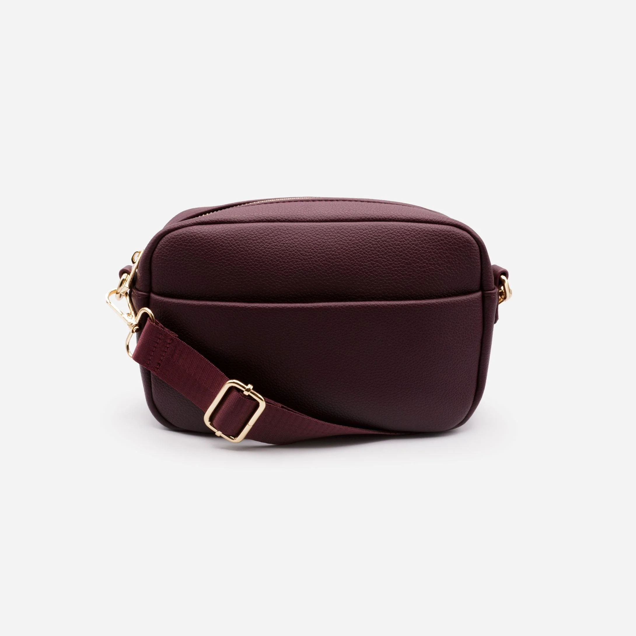 Sac à main bandoulière bourgogne en PU avec sangle en nylon