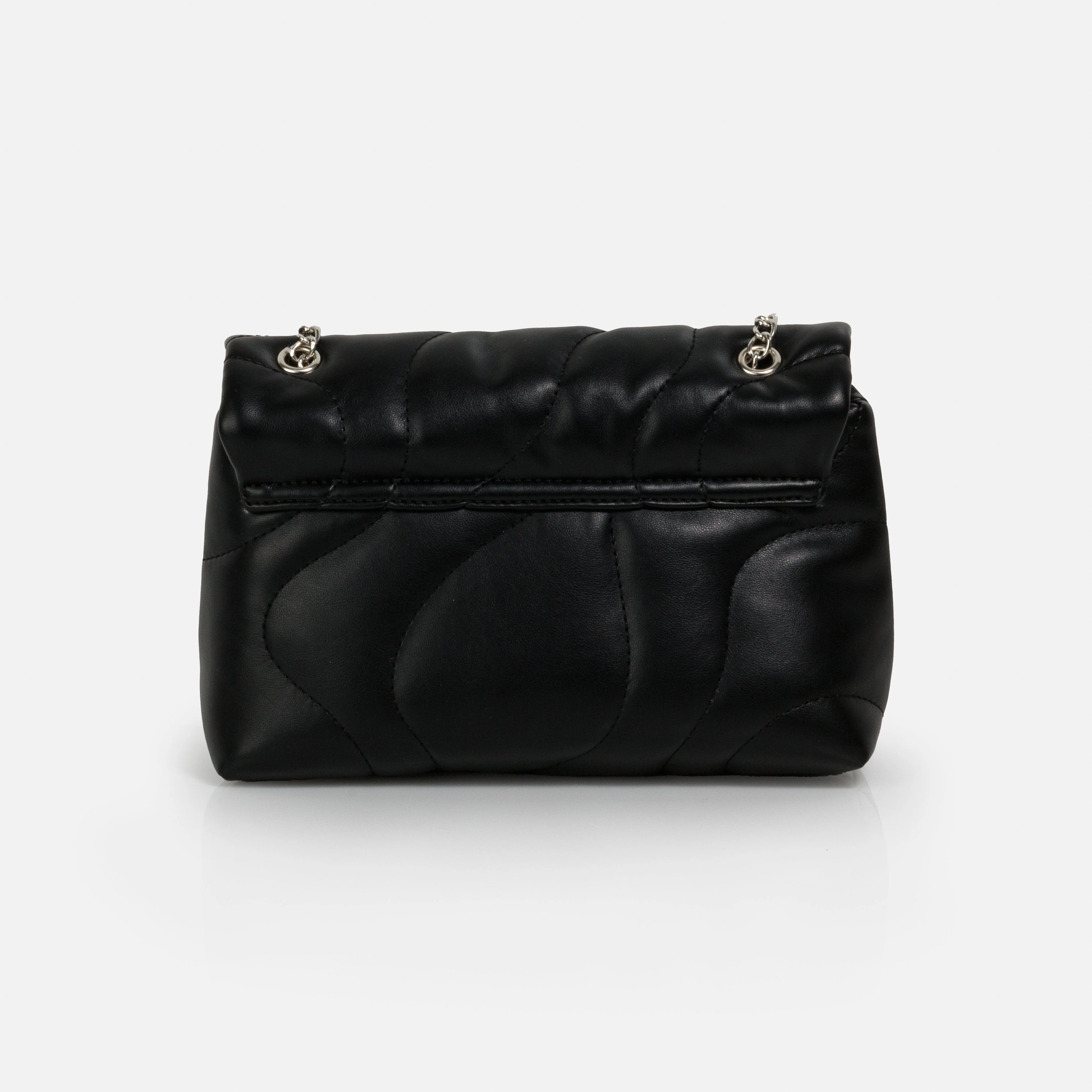 Sac à main bandoulière noir matelassé en PU - Image 2