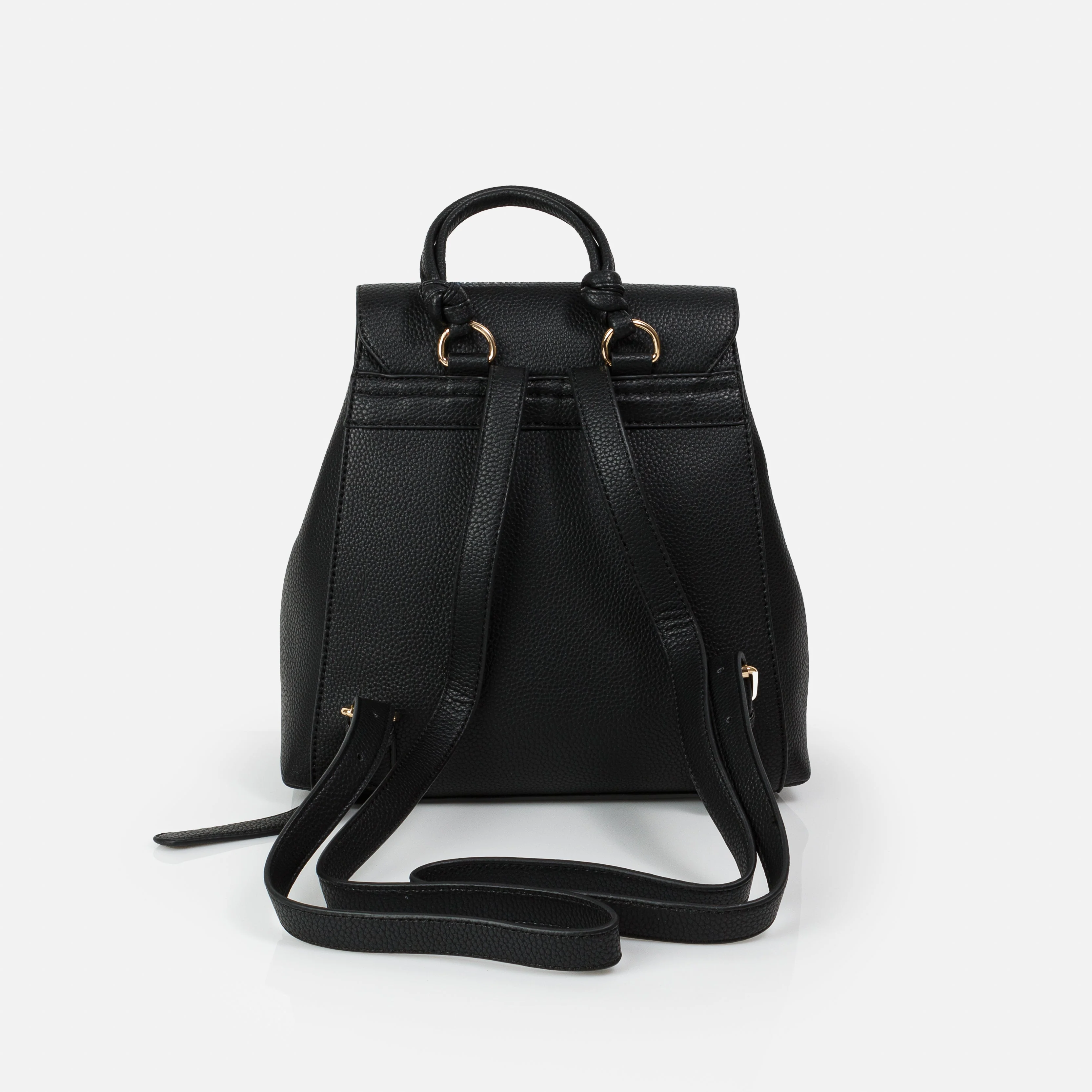 Sac à dos noir à bouton à pression en PU - Image 3