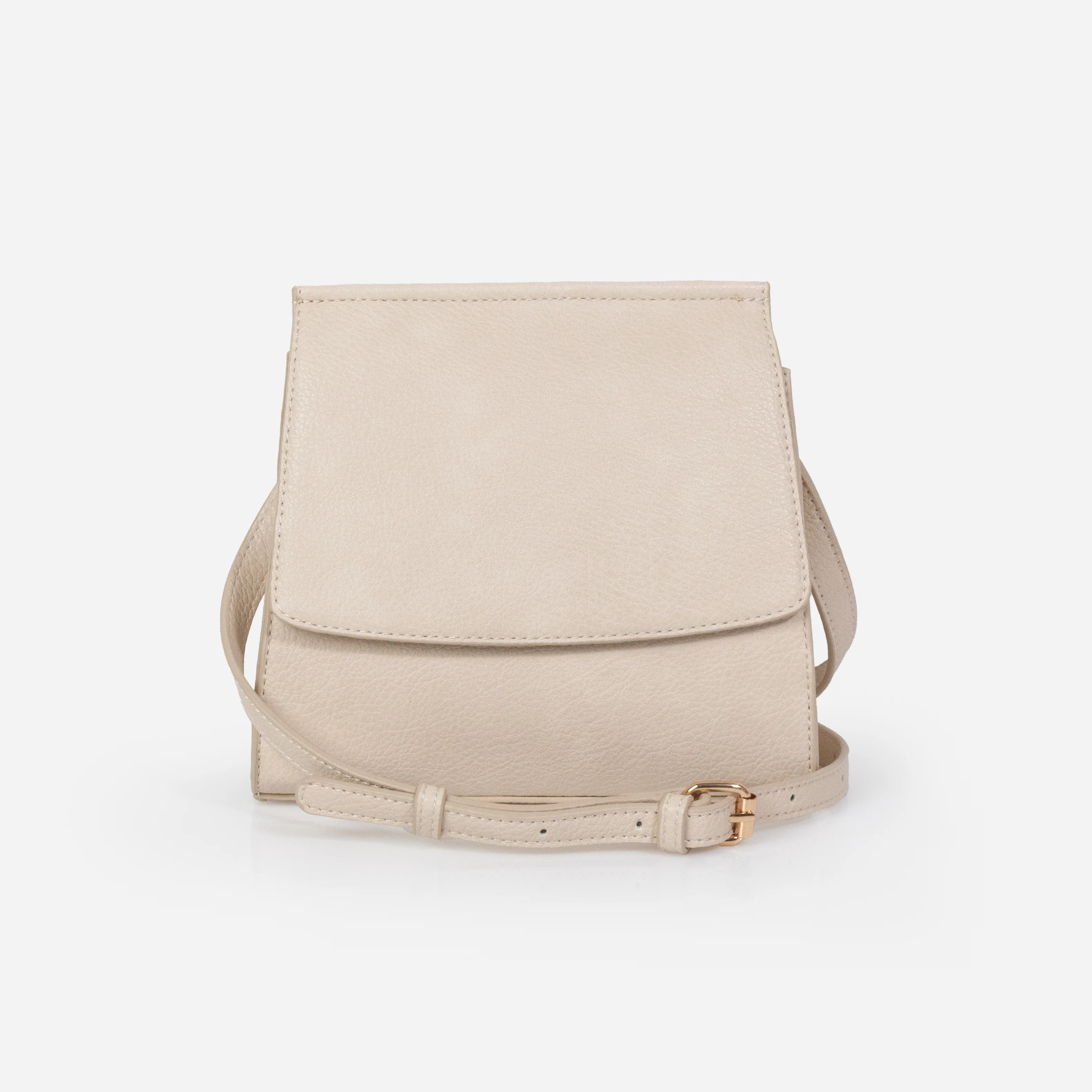 Sac à main bandoulière ivoire en PU texture peau d'éléphant