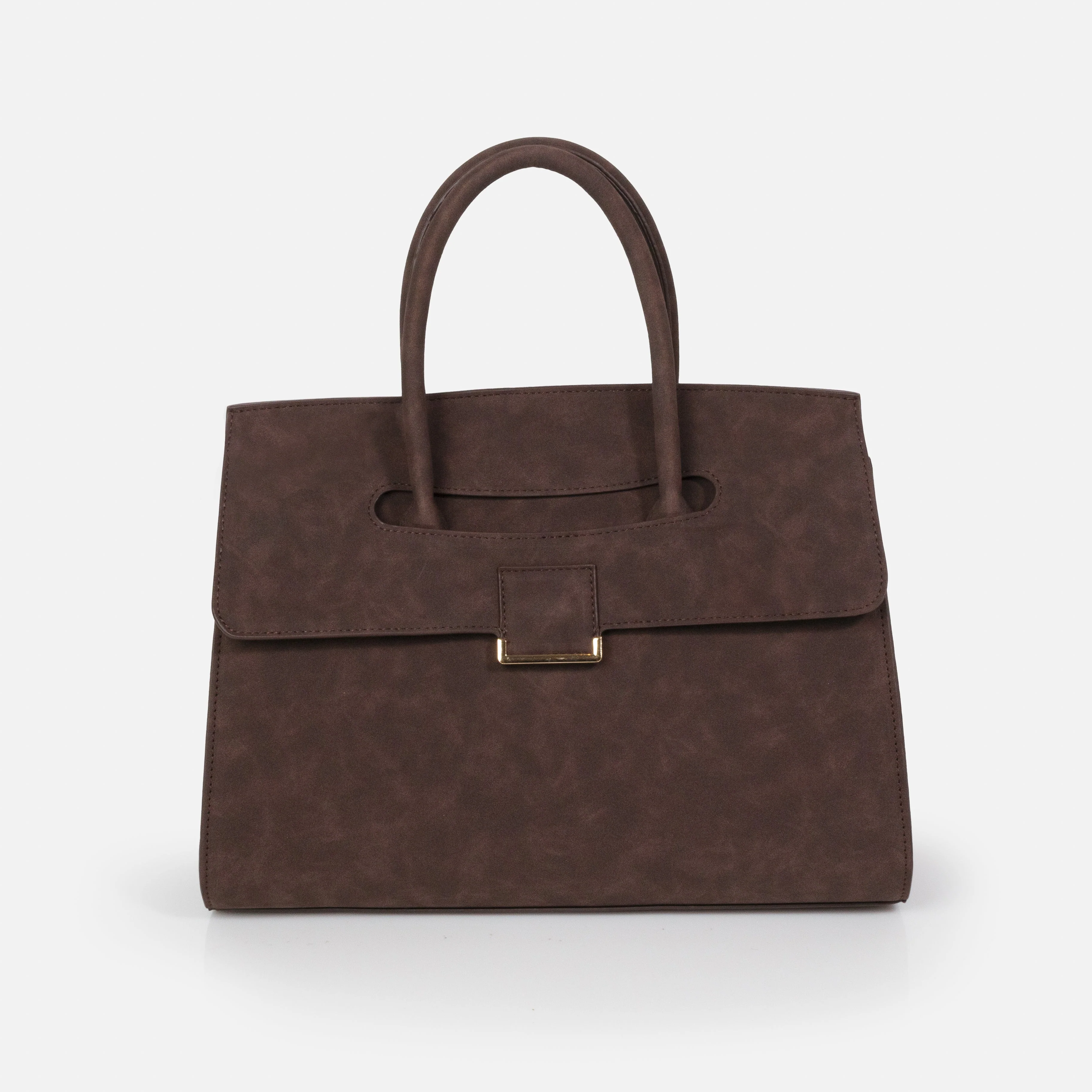 Sac à main brun foncé en suède