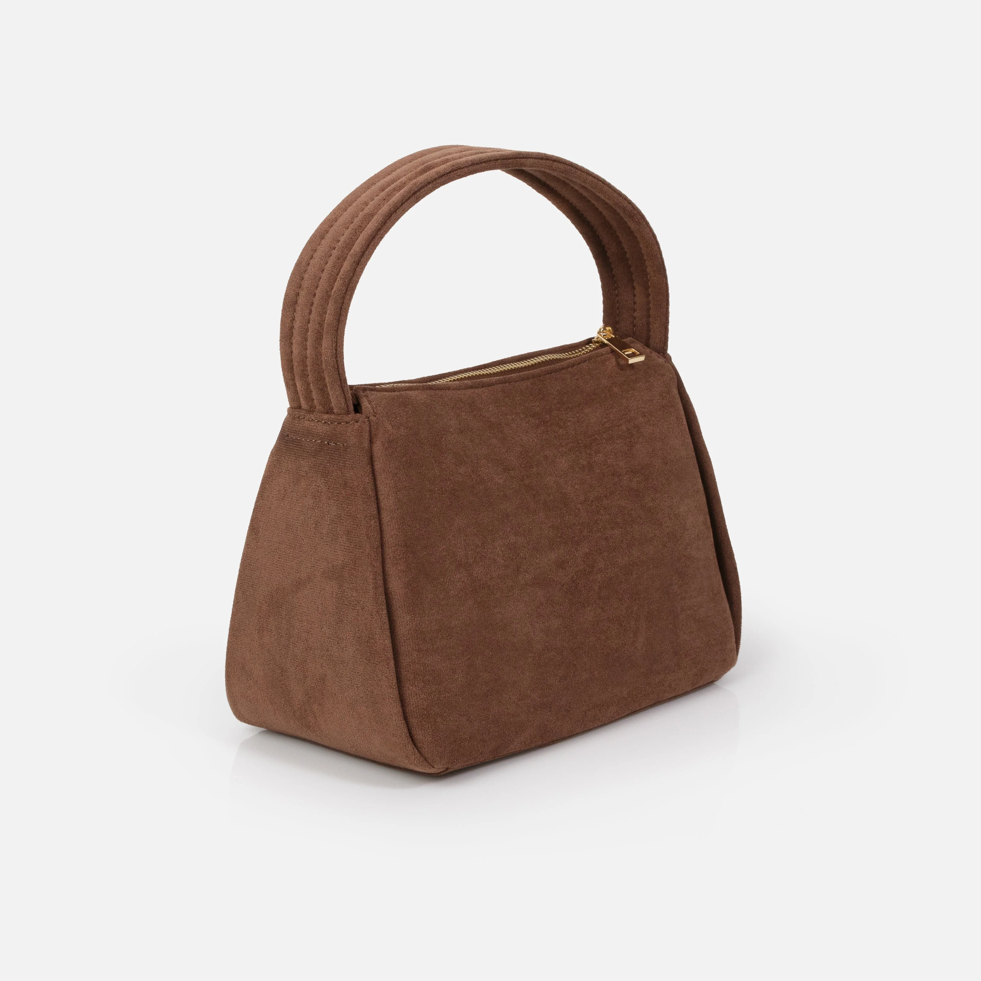 Sac à main brun pâle en effet suède - Image 2