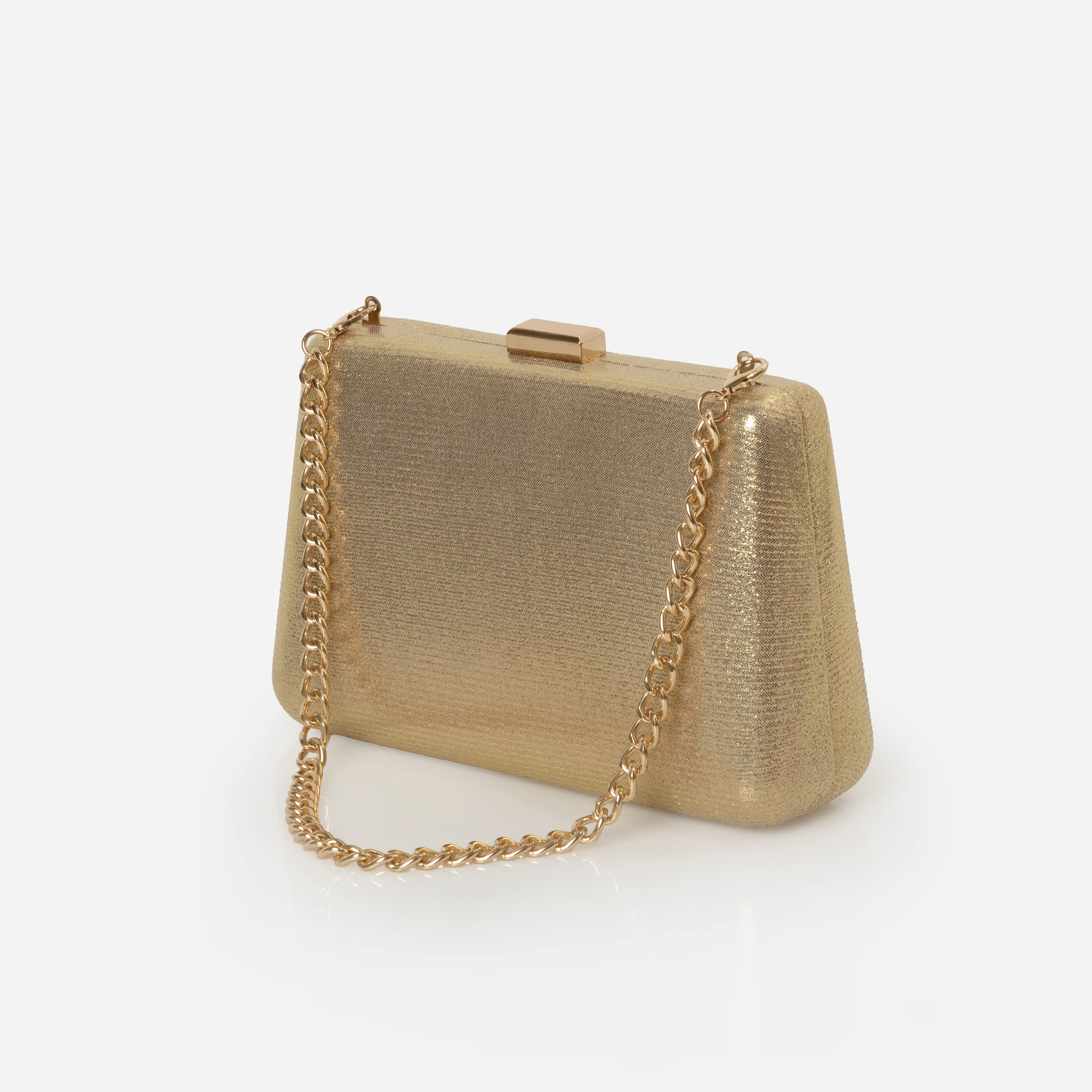 Sac à main de soirée doré avec ganse amovible - Image 3