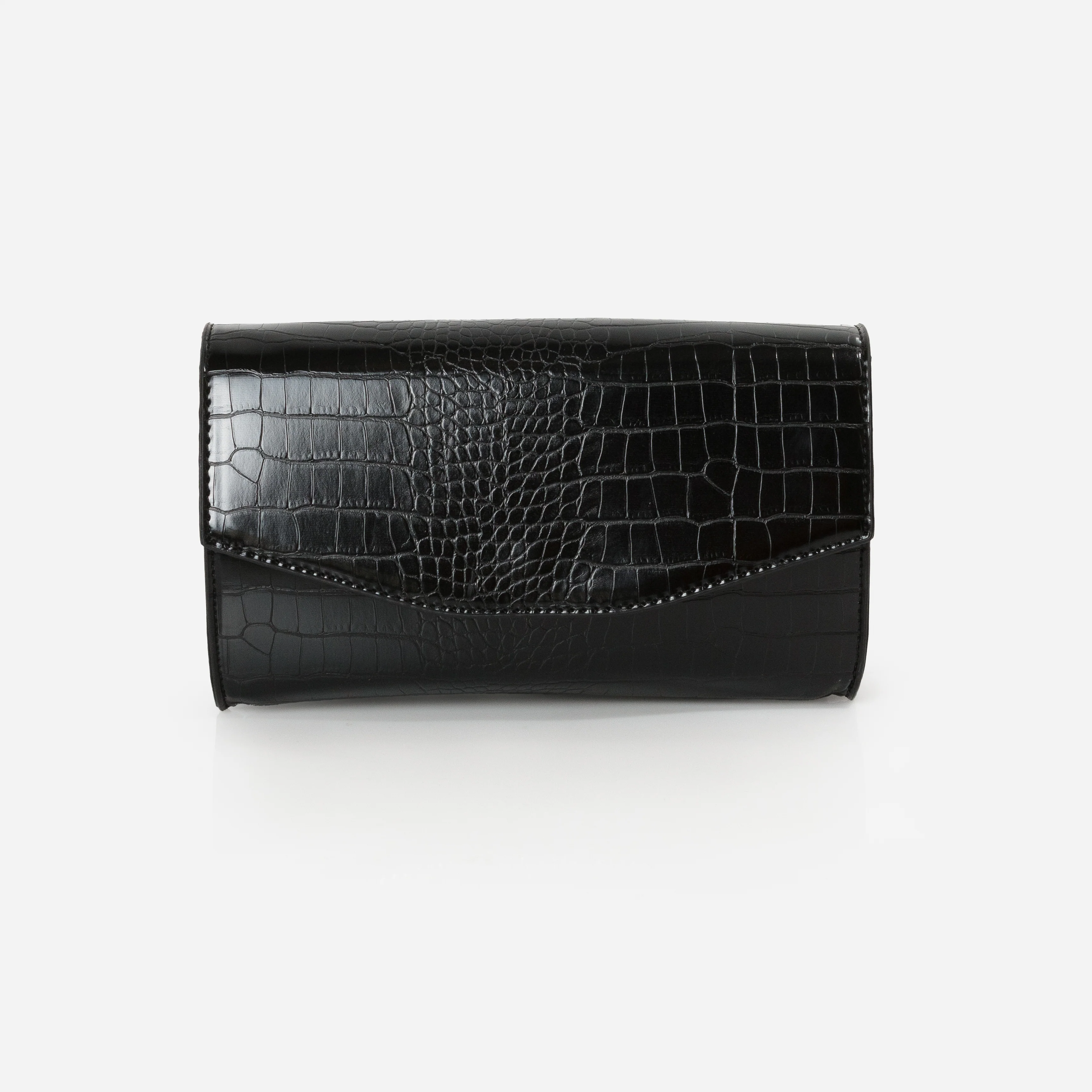 Sac Ă main pochette peau de crocodile noir