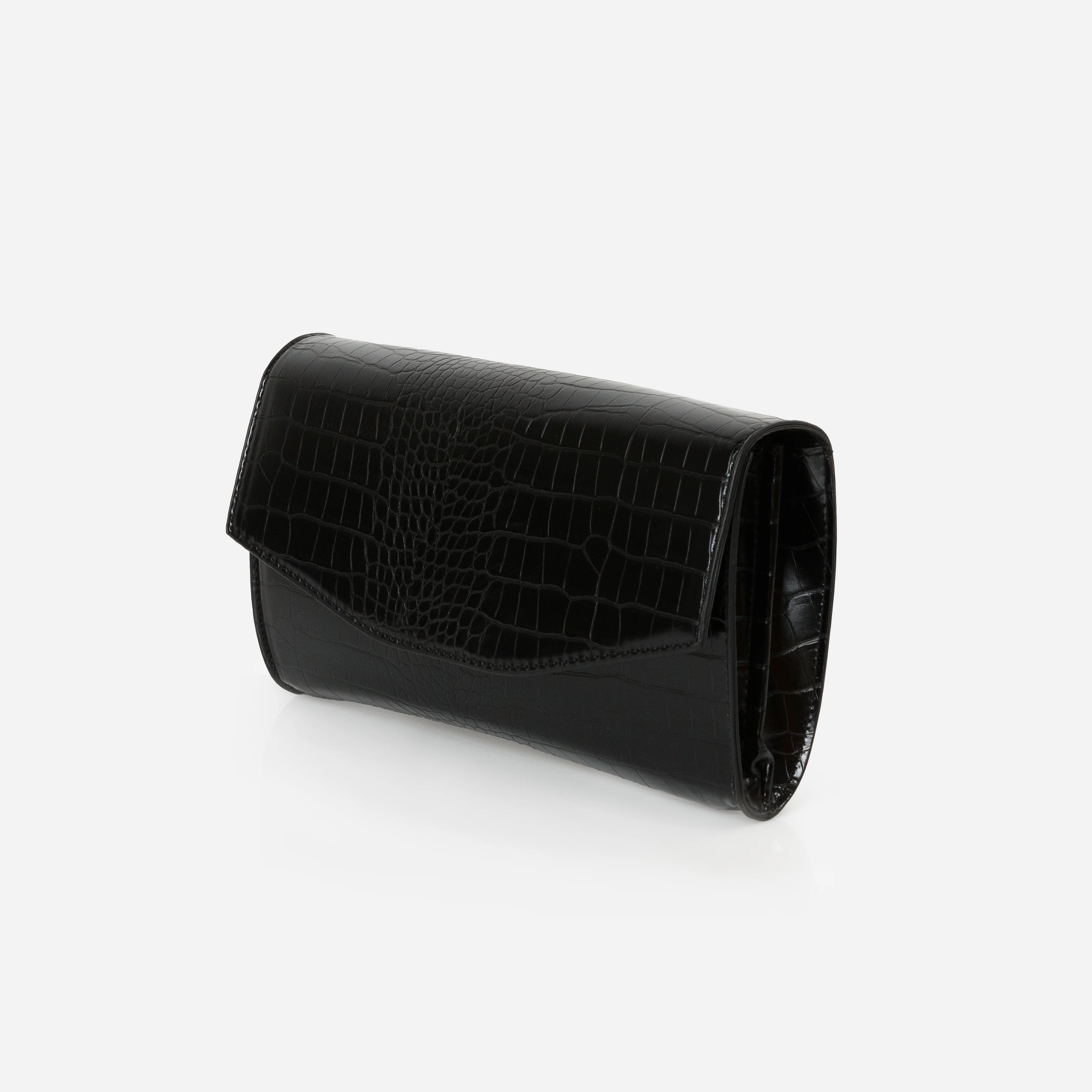 Sac Ă main pochette peau de crocodile noir - Image 2