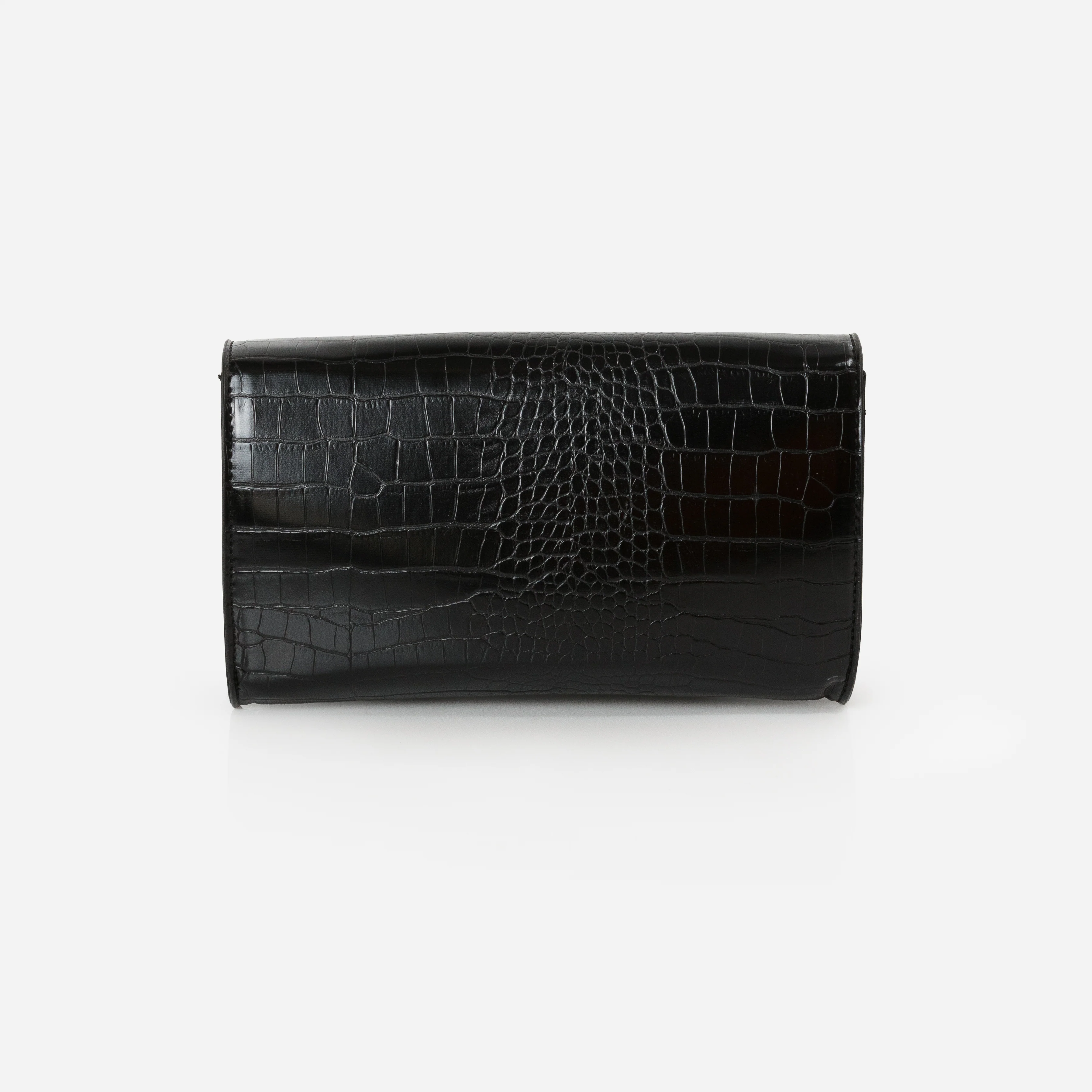 Sac Ă main pochette peau de crocodile noir - Image 3