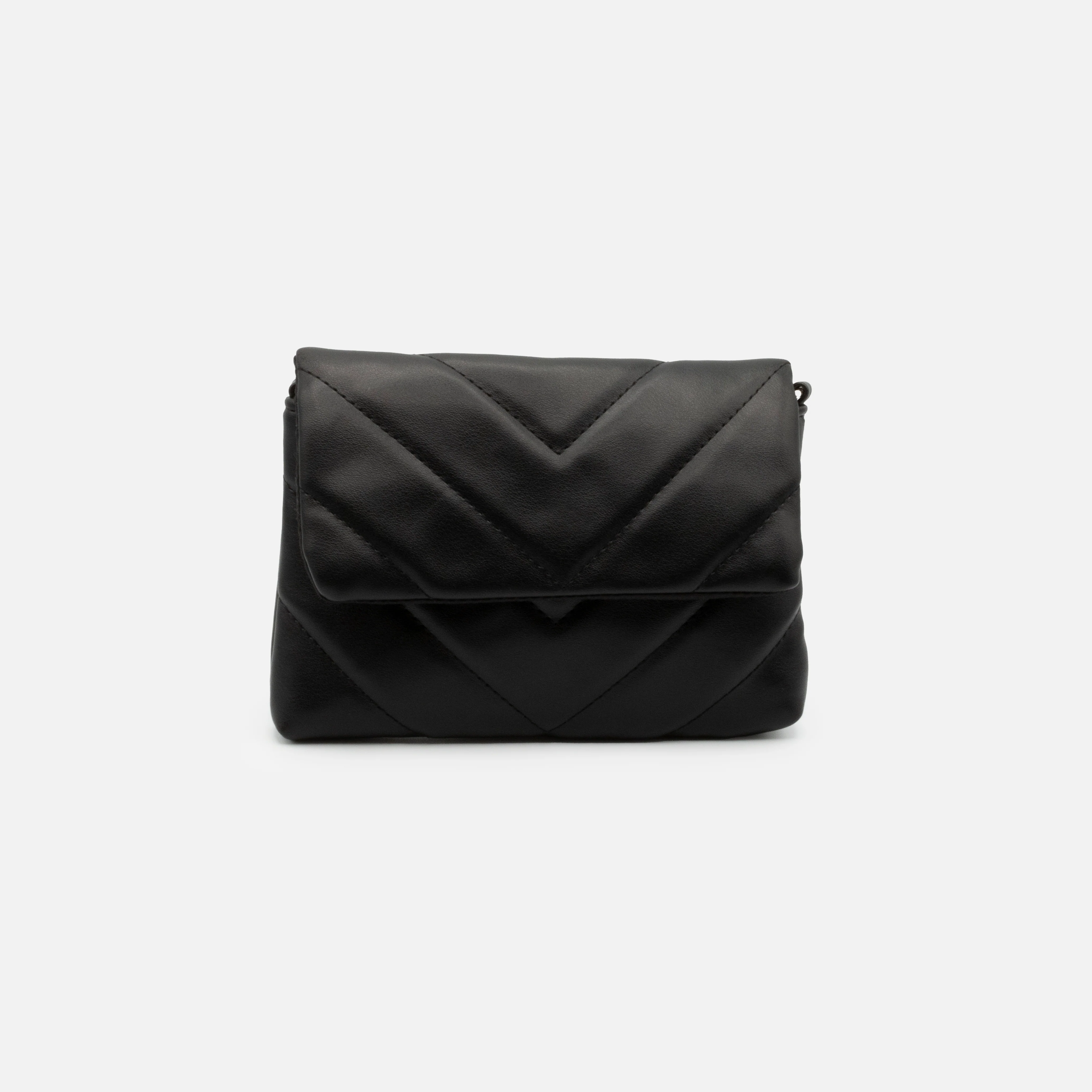 Sac à main matelassé à bandoulière noir