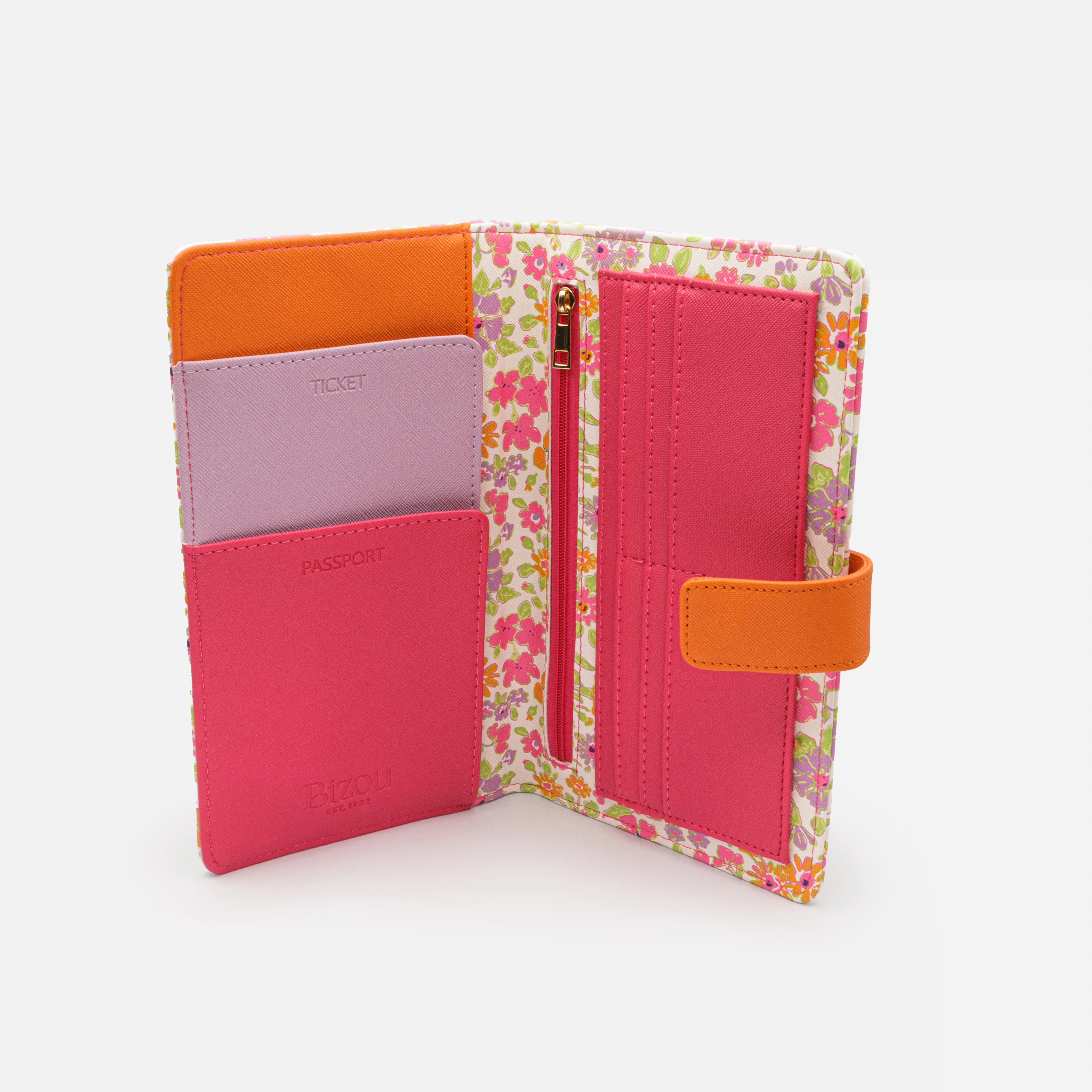 Organisateur à documents de voyage à imprimé floral multicolore - Image 3