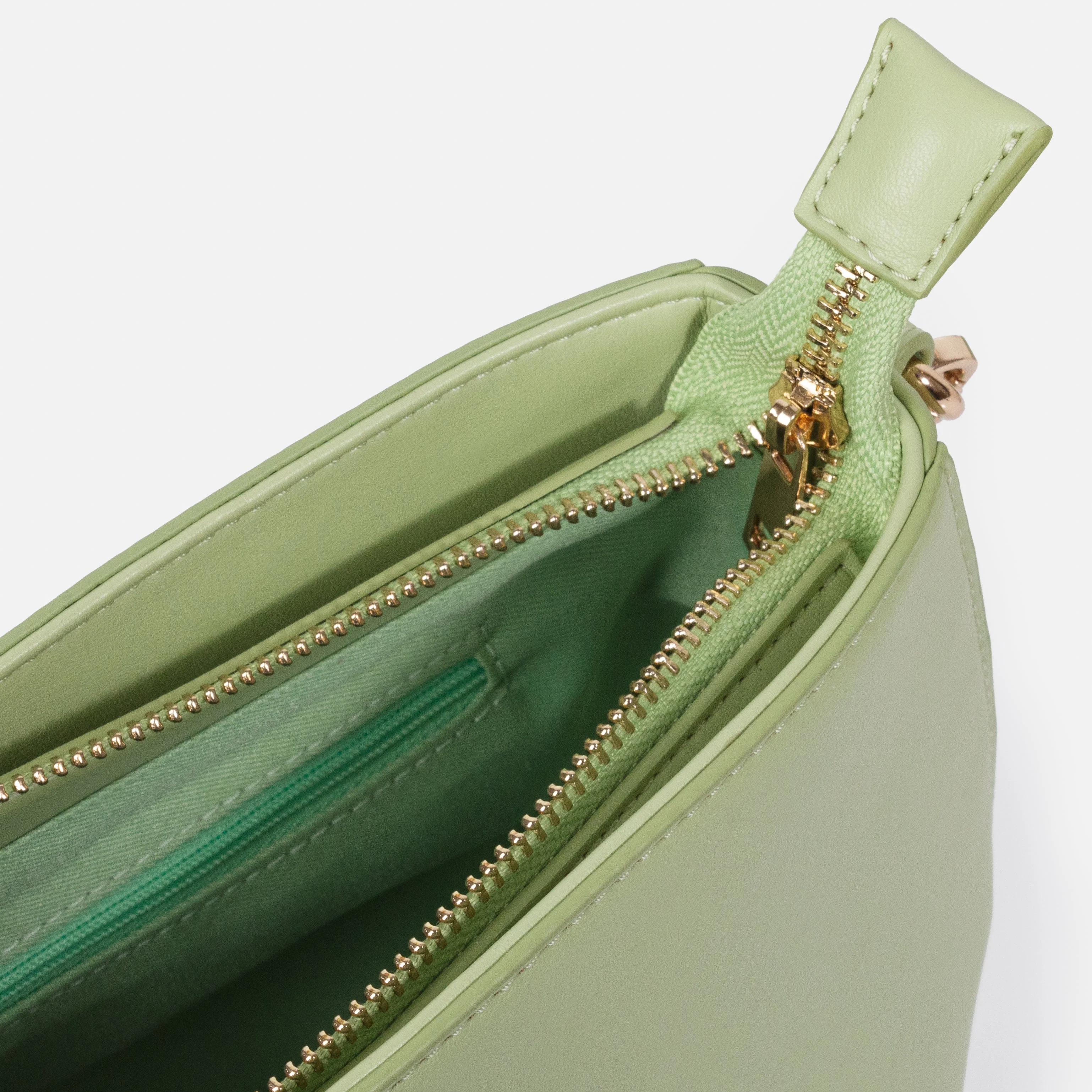 Sac à main vert pâle en PU lisse - Image 3