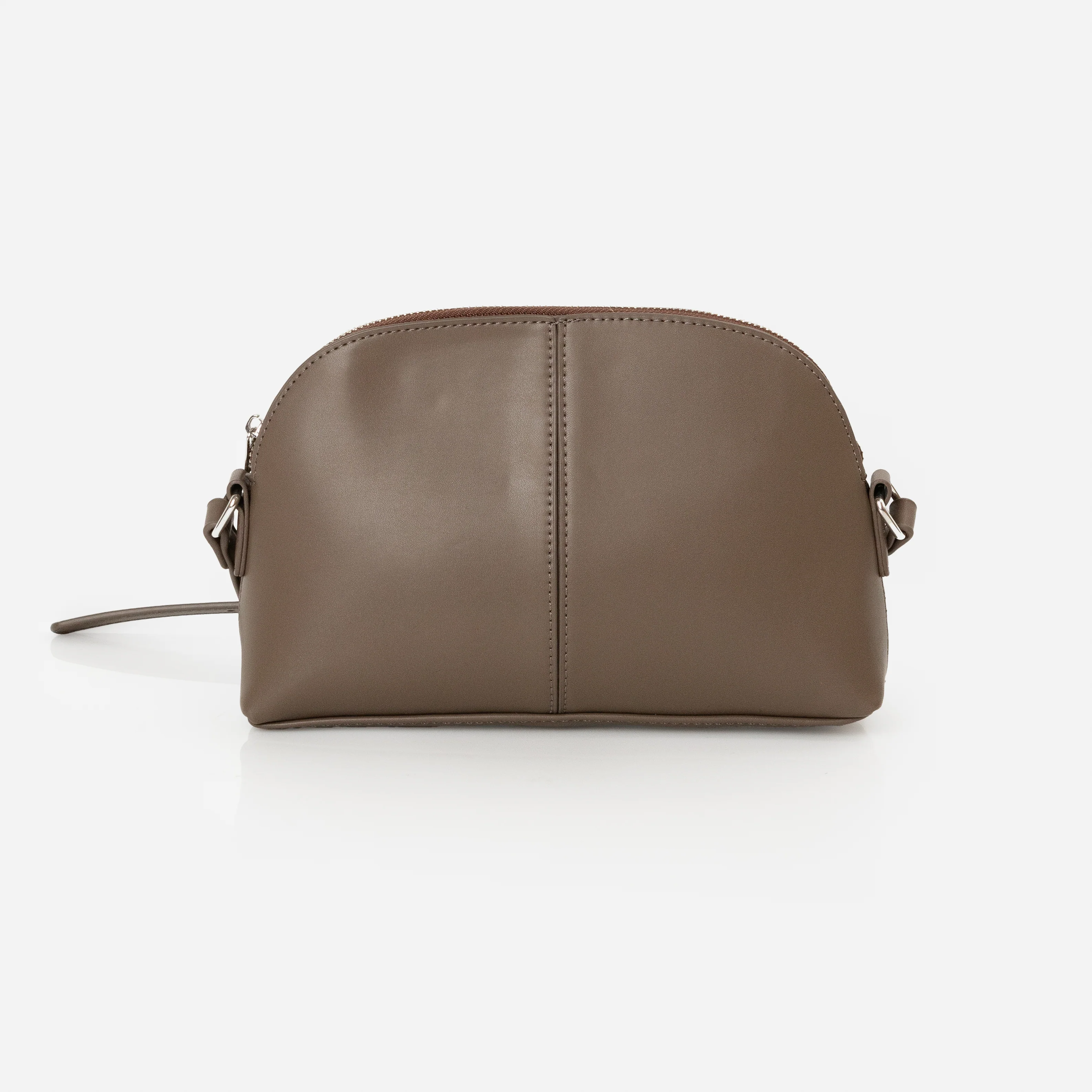 Sac bandoulière taupe avec couture avant