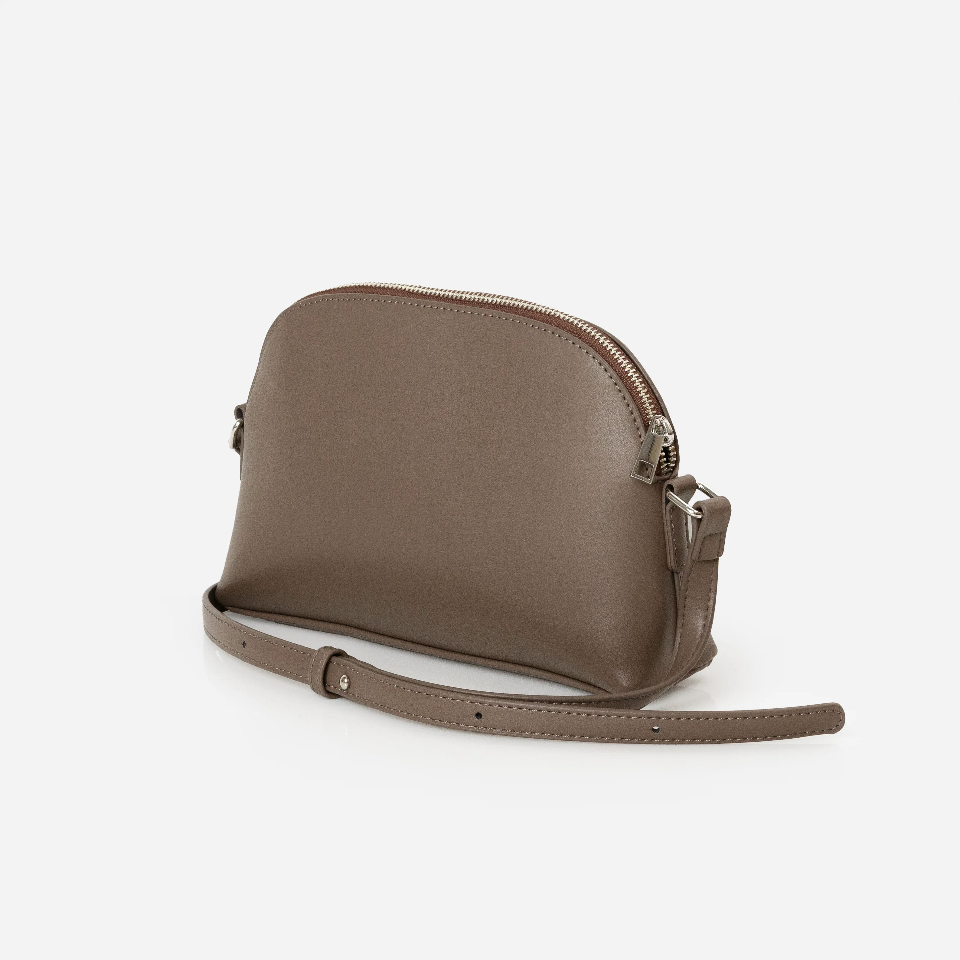 Sac bandoulière taupe avec couture avant - Image 2